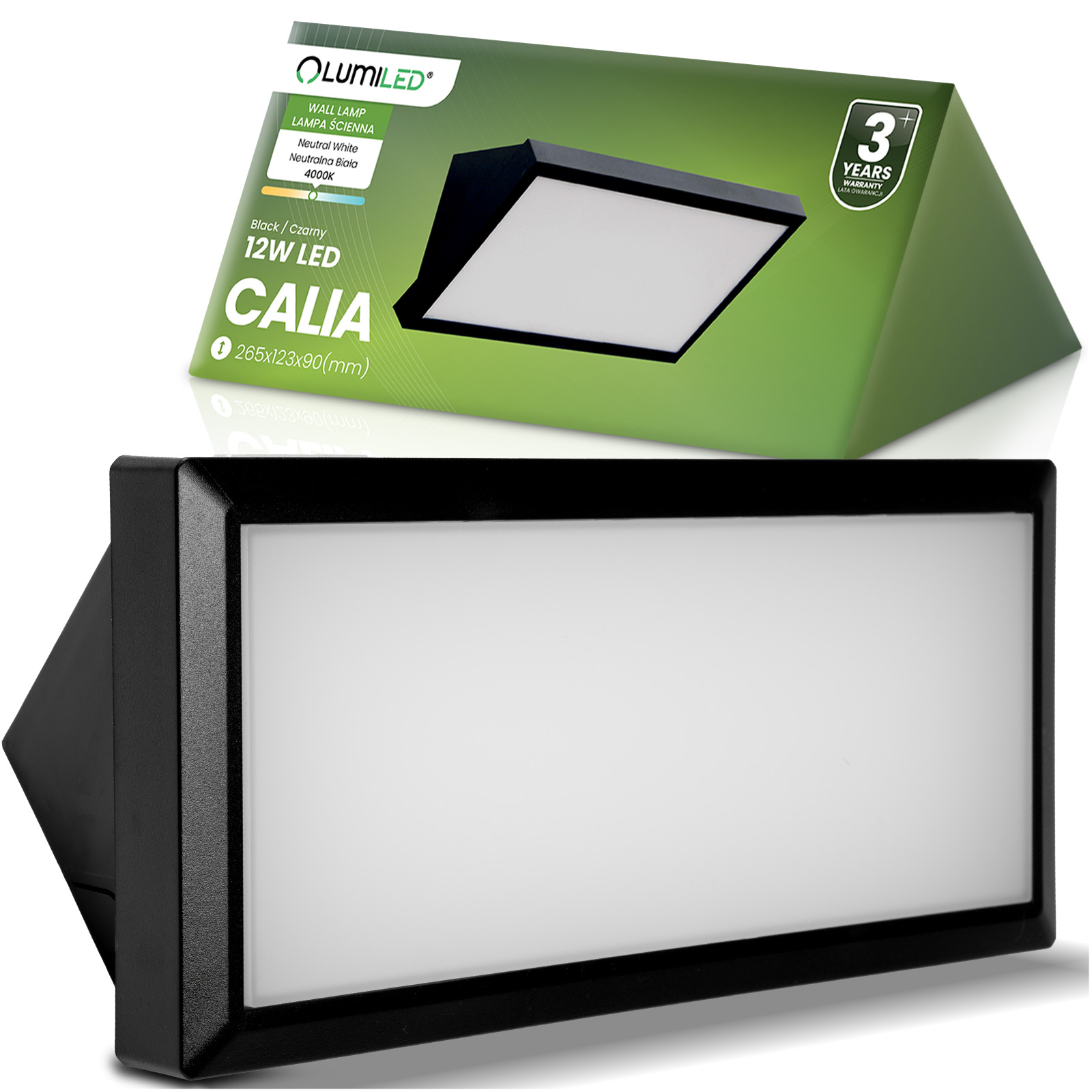 Lampa Ogrodowa Zewnętrzna Kinkiet Elewacyjny 12W LED IP44 CALIA LUMILED - główne zdjęcie produktu