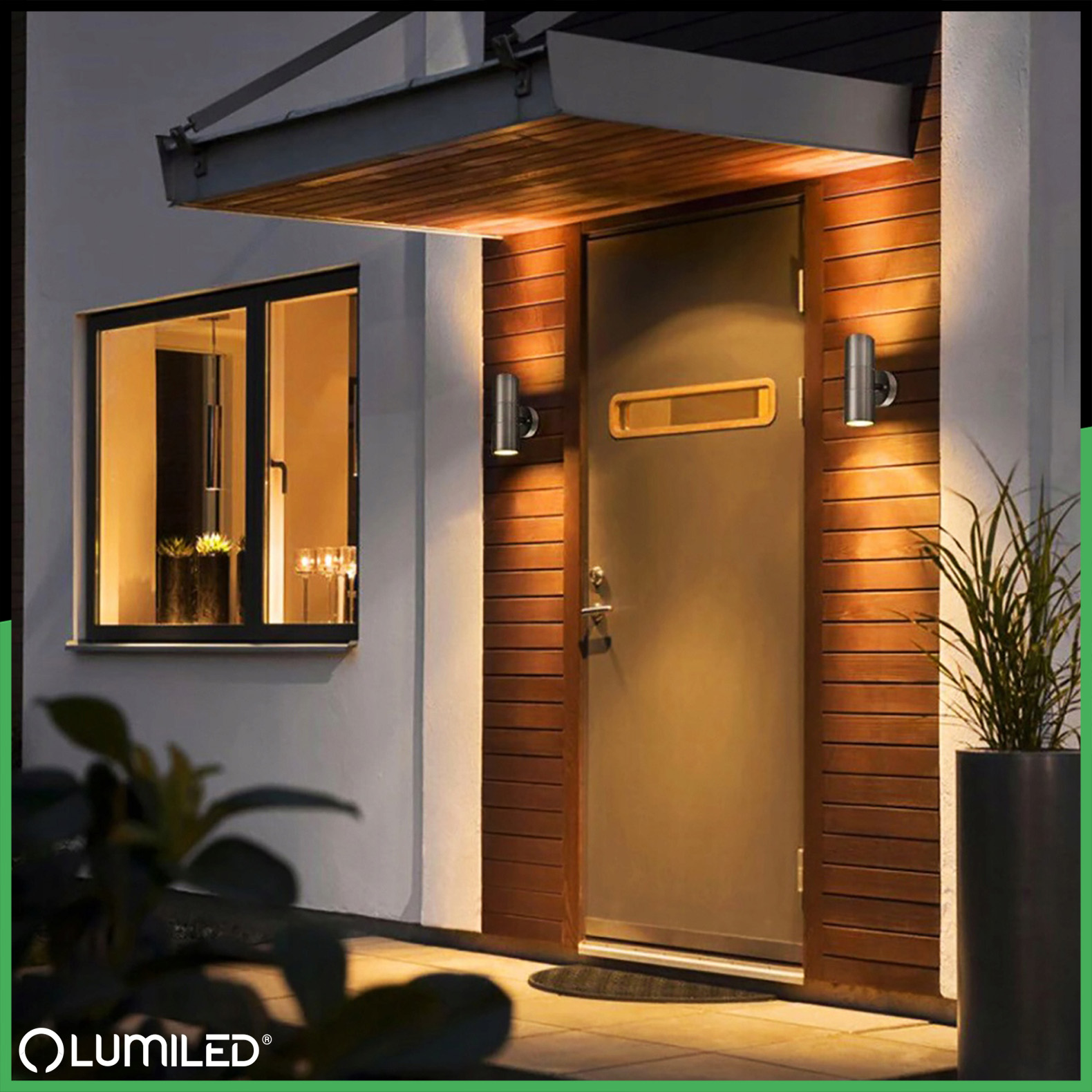 Kinkiet Ogrodowy Lampa Ścienna Elewacyjna góra dół LED GU10 IP44 ZINNIA INOX LUMILED - obszar zastosowań