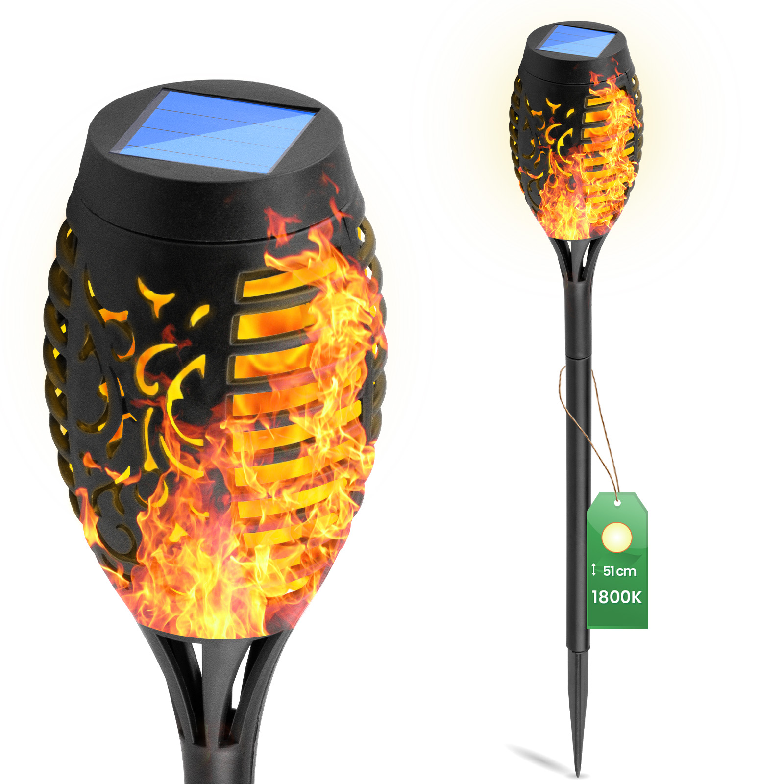 Lampa Solarna Ogrodowa LED IGNIS Wbijana Pochodnia Efekt Płomienia LUMILED - główne zdjęcie produktu