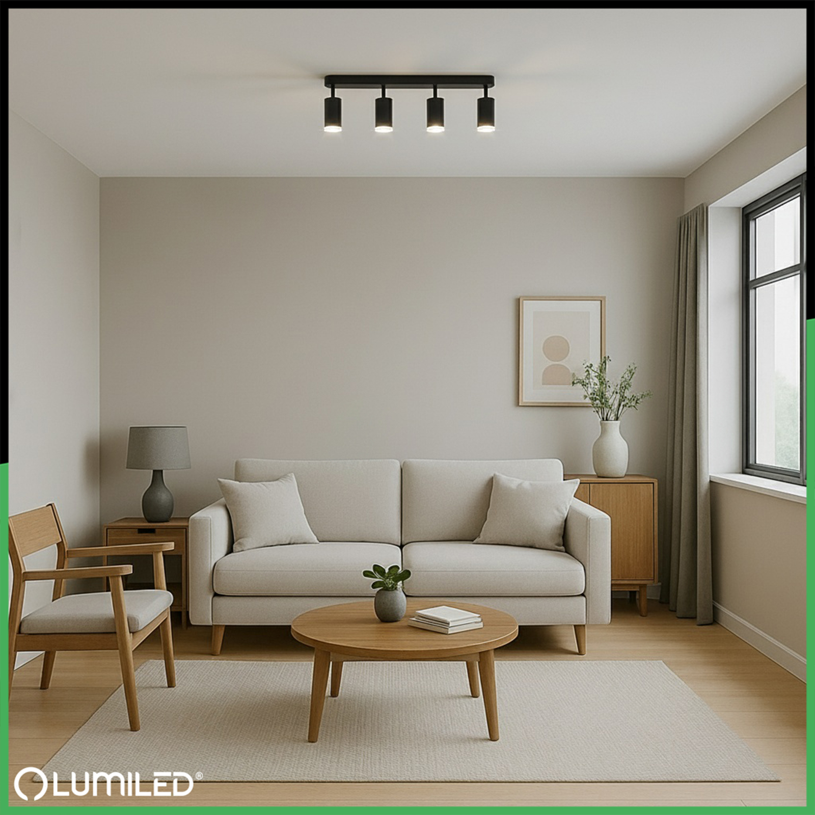 Lampa Sufitowa Reflektor LED Spot 4x GU10 IP44 ADERO Czarna Lumiled - obszar zastosowań