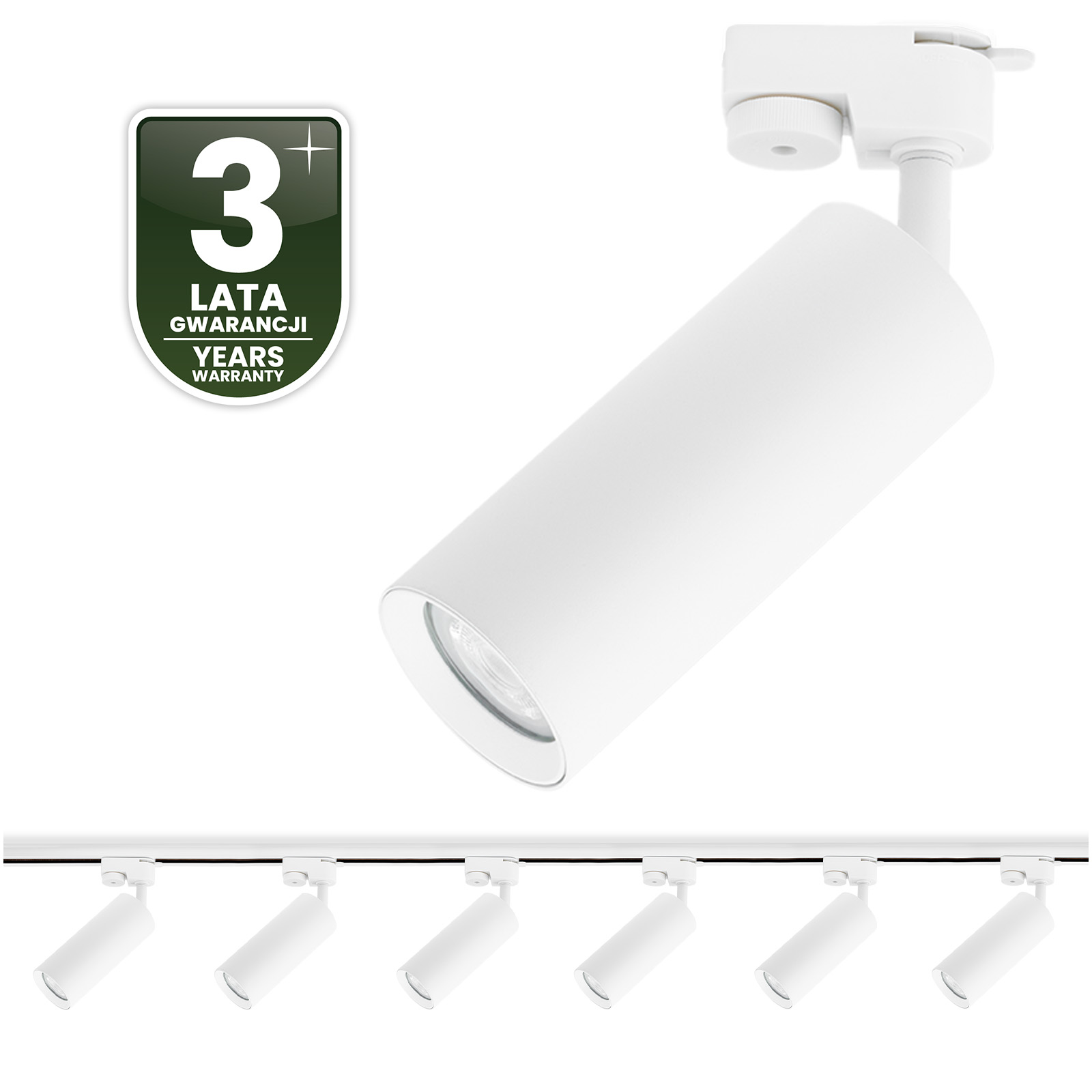Zestaw Szyna Oświetleniowa Szynoprzewód 2m + 6x Reflektor Szynowy RITI GU10 Biały LUMILED - czwarta cecha produktu