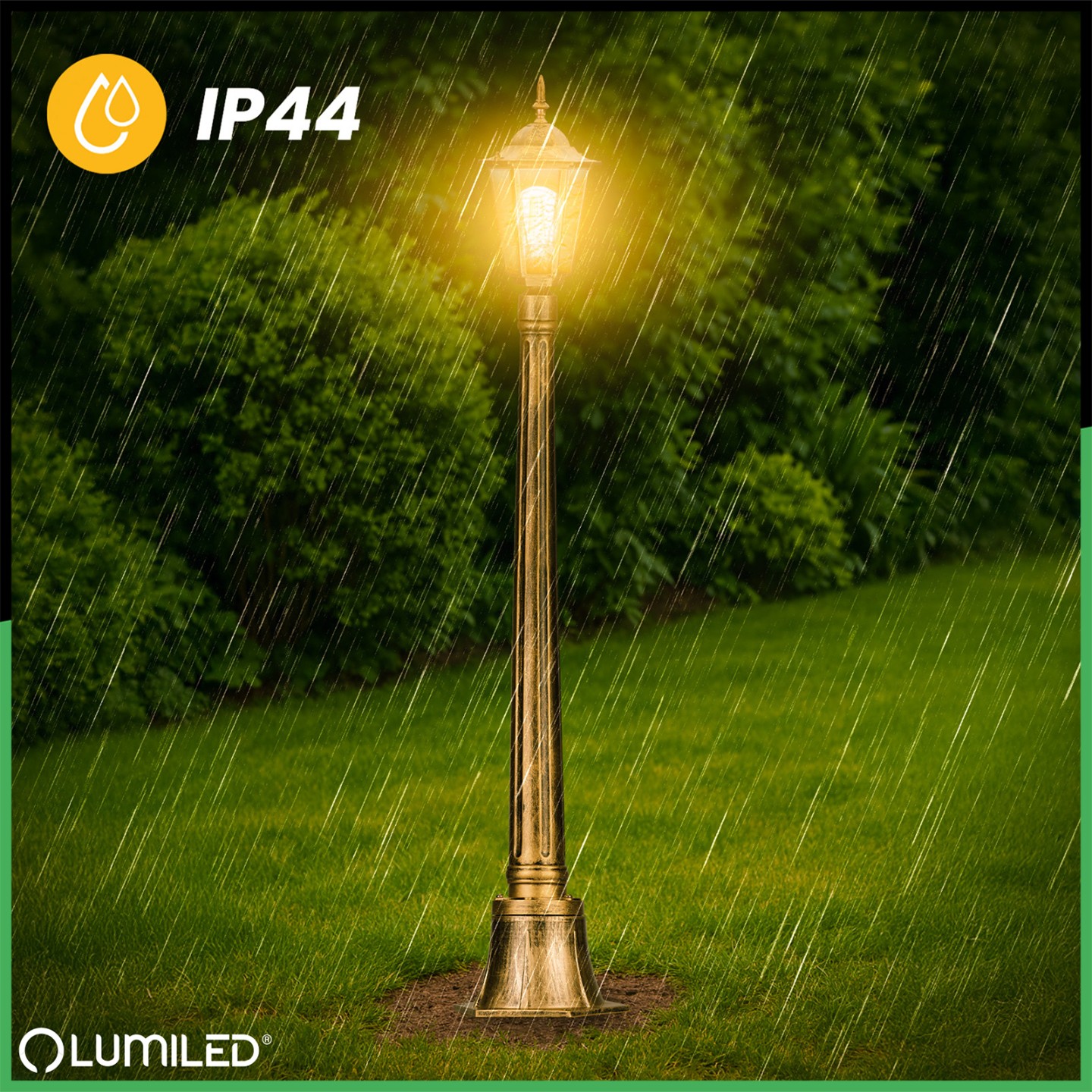 Lampa Ogrodowa Zewnętrzny E27 Niski SŁUPEK LATARNIA 110cm Patyna BELLIS LUMILED - pierwsza cecha produktu