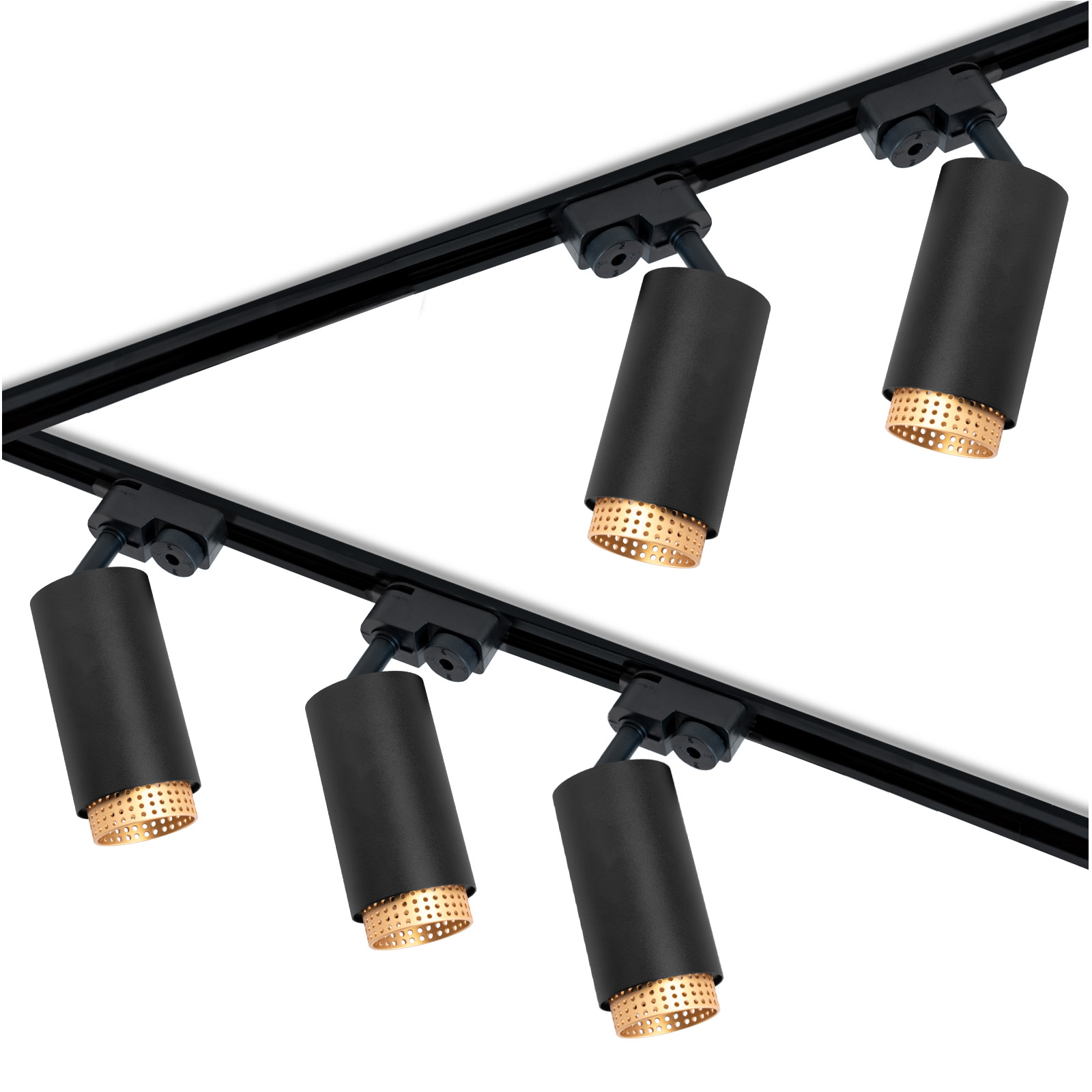 ZESTAW Szynoprzewód Listwa Szyna 3m + 5x Lampa Sufitowa Reflektor GU10 Oświetlenie Szynowe LUMILED - główne zdjęcie produktu