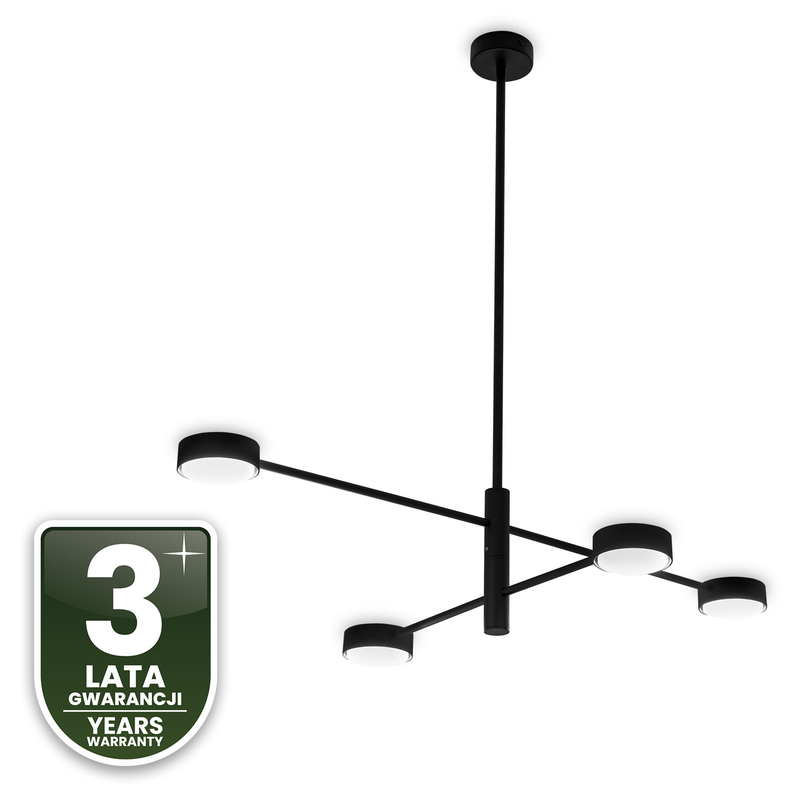Lampa Sufitowa Wisząca LED 4x GX53 Ścienna Czarna OVILO LUMILED - trzecia cecha produktu