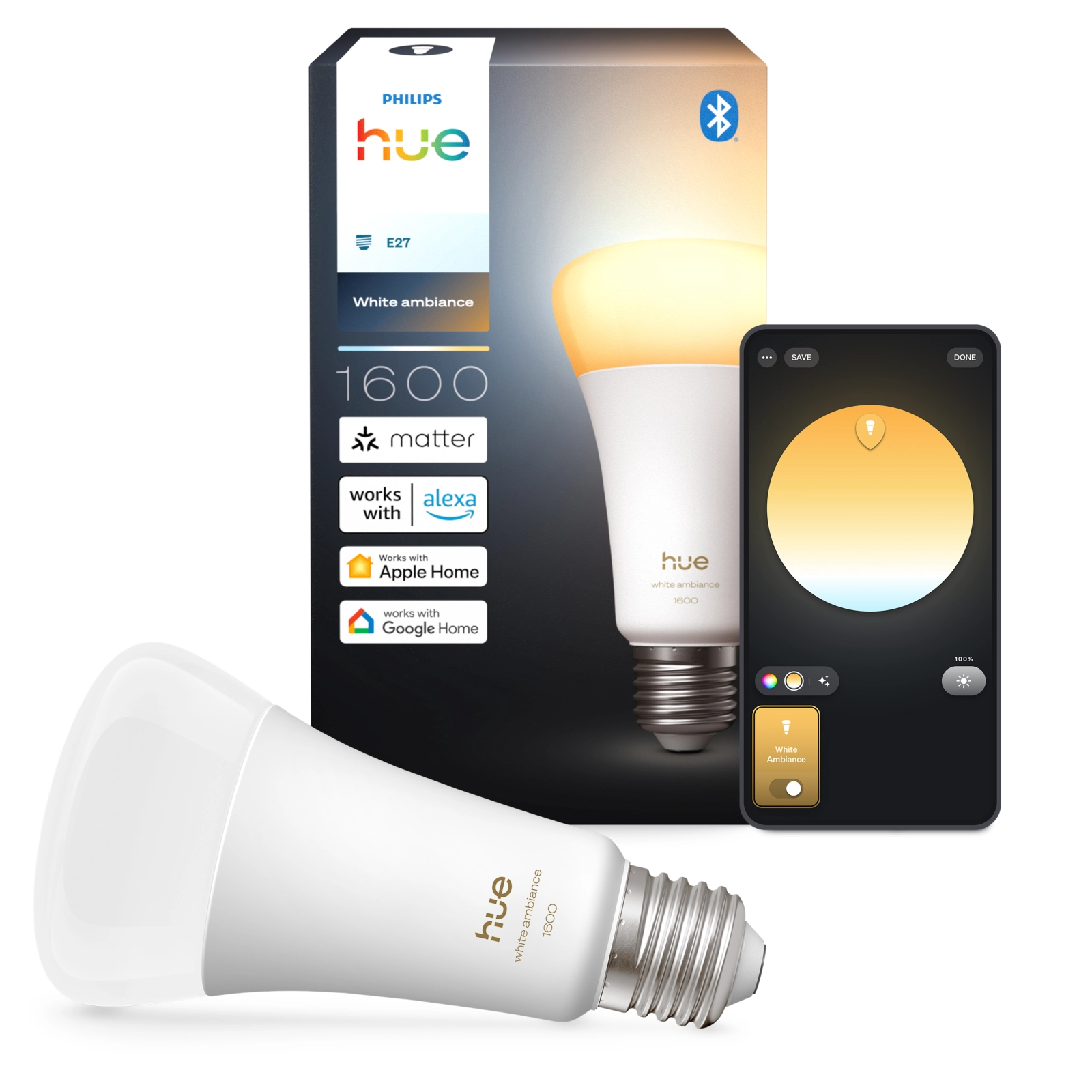 Żarówka LED E27 A67 11.8W = 100W 1600lm 1800-20000K CCT SMART Inteligentna Bluetooth ZigBee White Ambiance Philips HUE - główne zdjęcie produktu