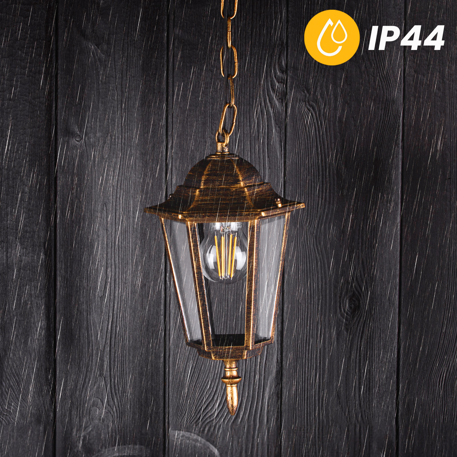 Lampa Ogrodowa Wisząca Zewnętrzna E27 LATARNIA Patyna BELLIS LUMILED - pierwsza cecha produktu