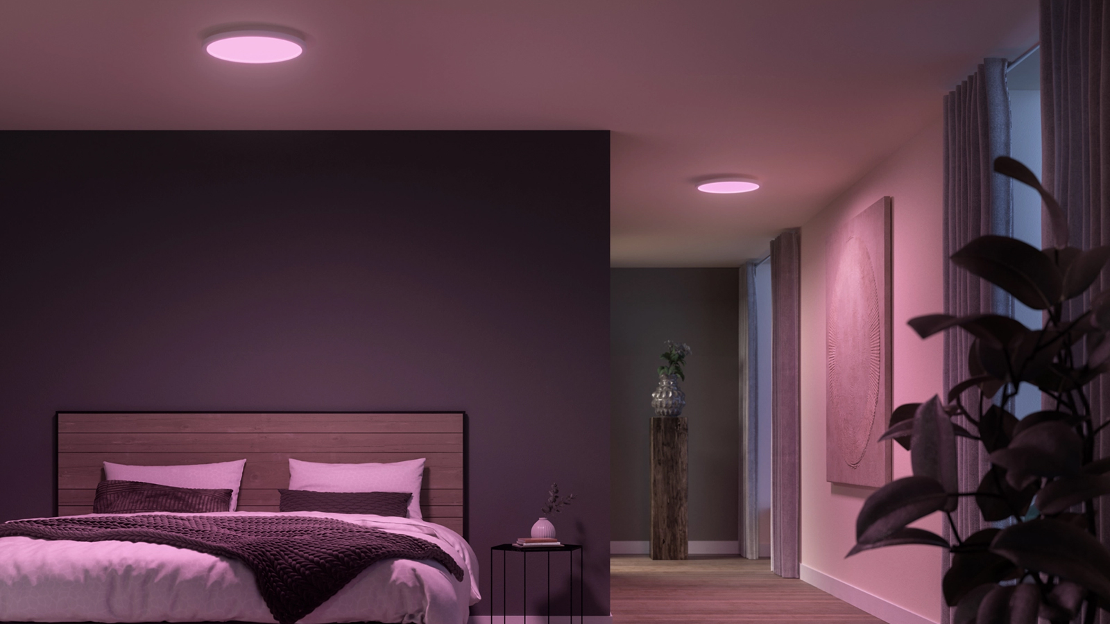 Plafon LED Lampa Sufitowa Natynkowa 40W 2850lm IP20 White and Color Ambiance RGB + TW Biała 39.5cm Inteligentna SMART Zigbee Bluetooth Surimu Philips HUE - druga cecha produktu