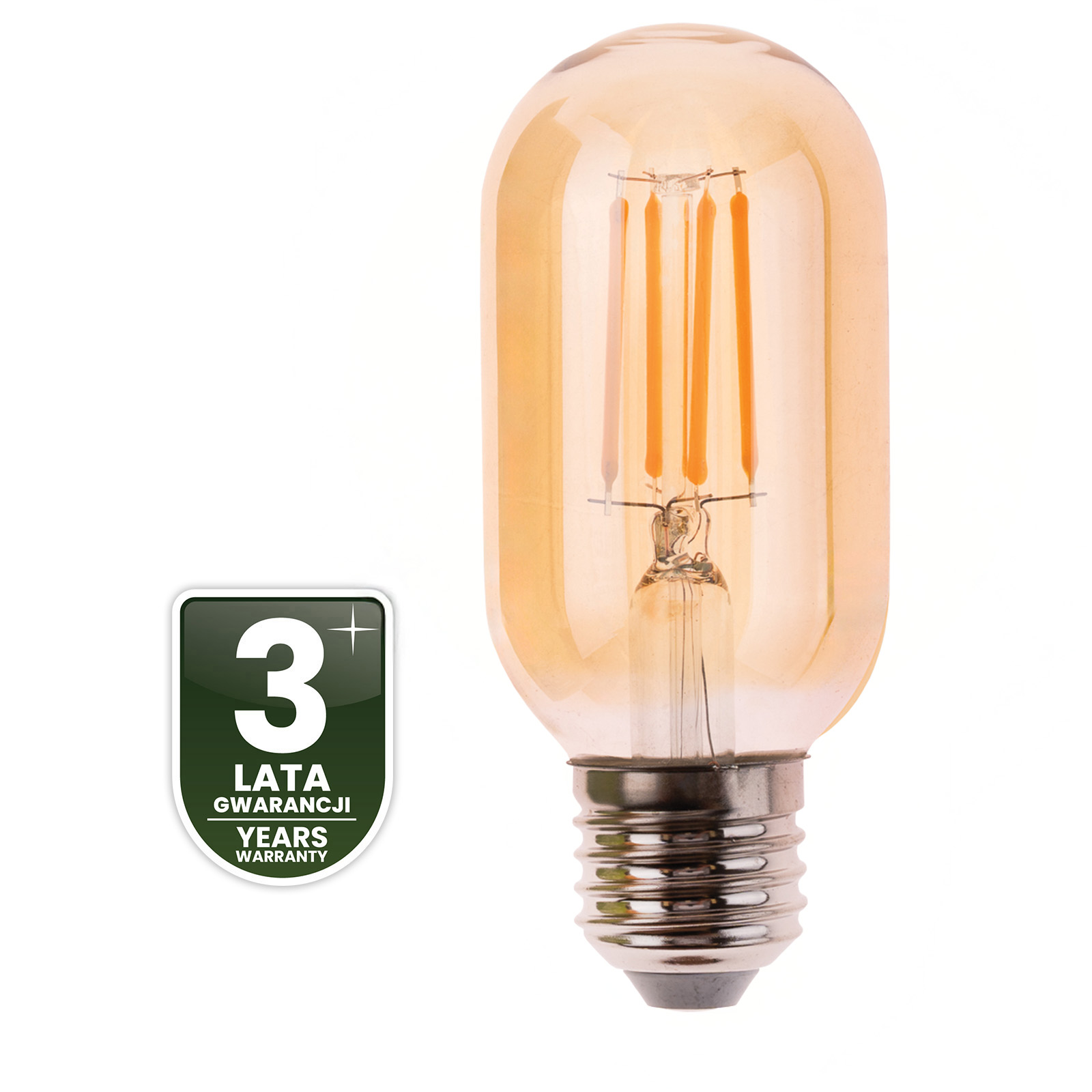 6x Żarówka LED E27 T45 4W = 40W 470LM 2000K Ciepła 360° Filament Amber LUMILED - czwarta cecha produktu