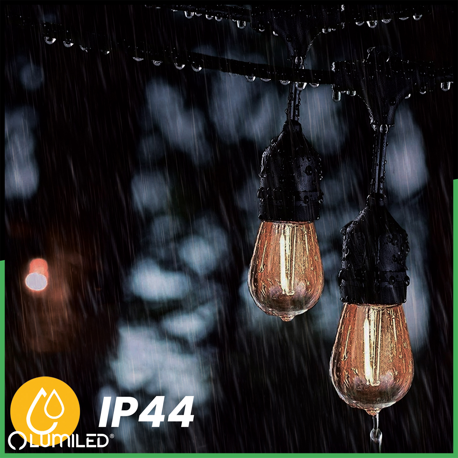 Girlanda Ogrodowa Zewnętrzna MALUS Łańcuch Świetlny 15m 15xE27 + Żarówki LED 1W Ciepła Lumiled - druga cecha produktu