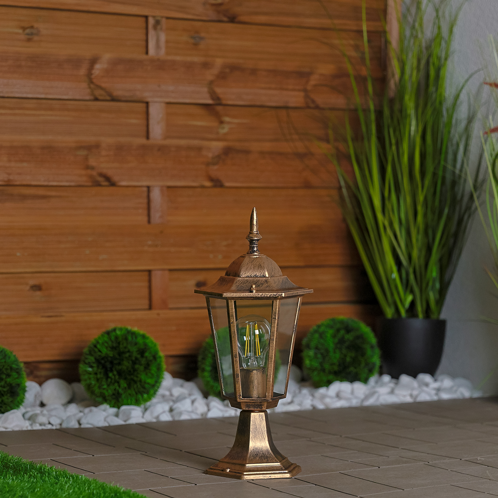 Lampa Ogrodowa Zewnętrzna E27 SŁUPEK LATARNIA 39cm Patyna BELLIS LUMILED - trzecia cecha produktu