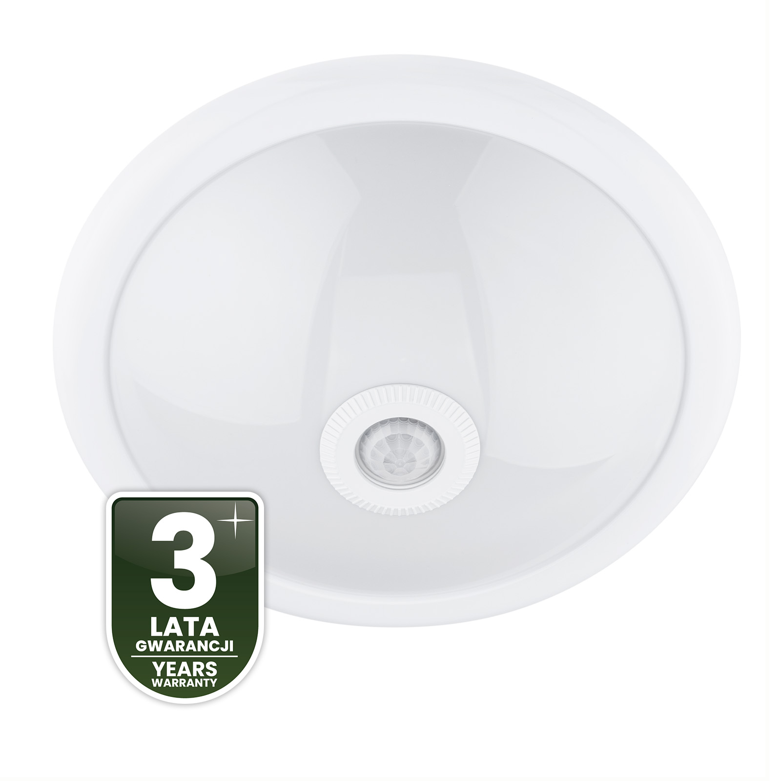 Plafon LED Lampa Sufitowa Natynkowa REGIS 2x E27 IP44 z Czujnikiem Ruchu i Zmierzchu Biały Okrągły 30cm LUMILED - czwarta cecha produktu