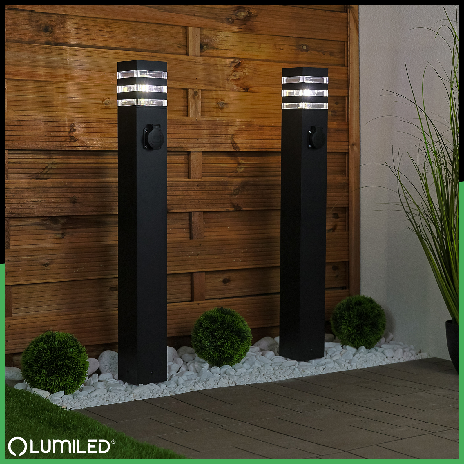 Lampa Ogrodowa Słupek Zewnętrzny Stojący E27 LED z Gniazdem TAXUS 2 80cm LUMILED - obszar zastosowań