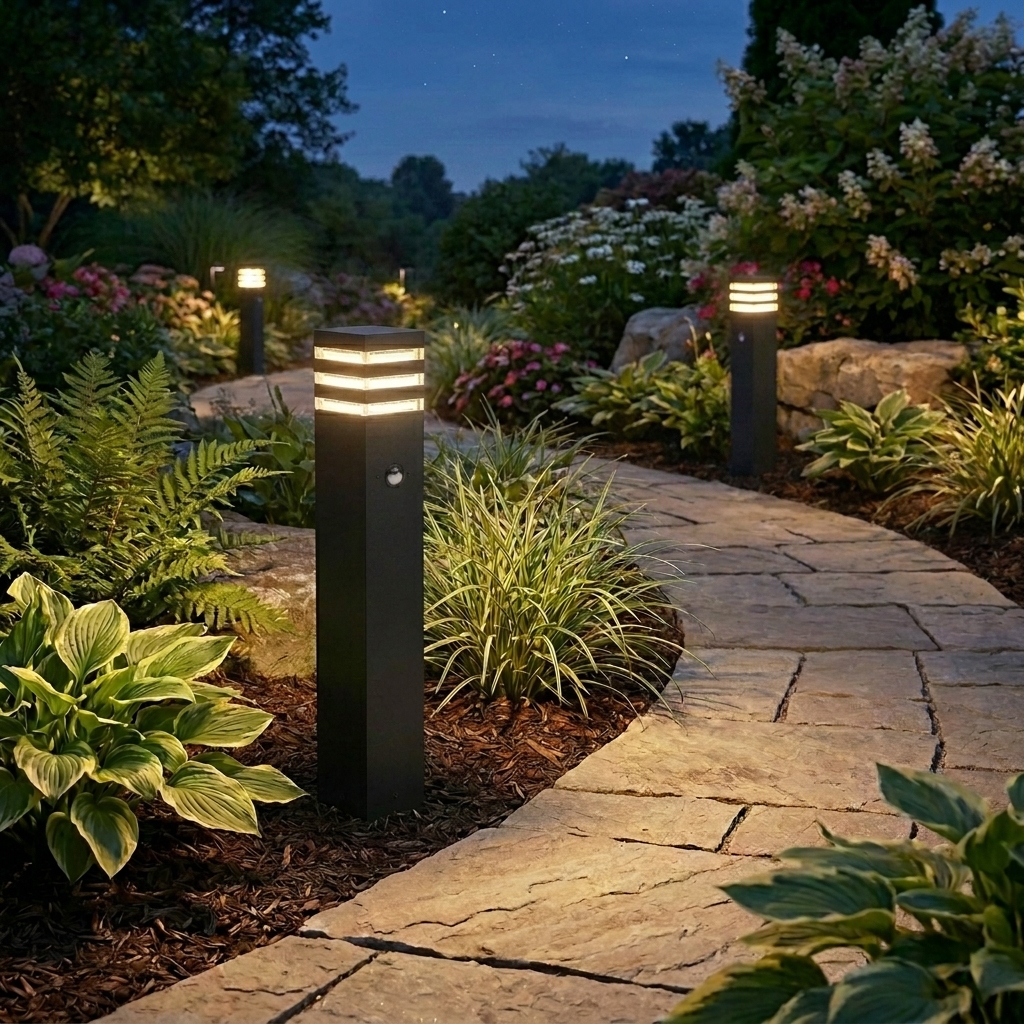 Lampa Ogrodowa Słupek Zewnętrzny Stojący E27 LED Czujnik Ruchu TAXUS 2 60cm LUMILED - obszar zastosowań