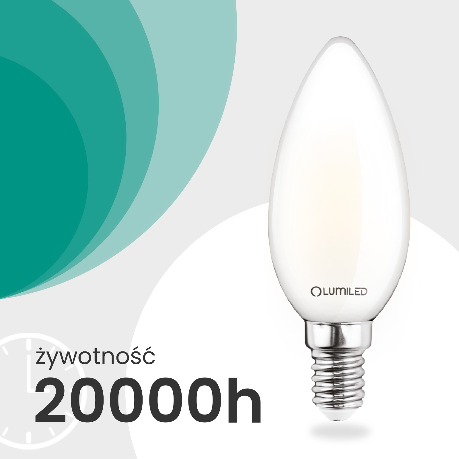 Żarówka LED E14 Świeczka B35 2,2W 470lm = 40W 2700K Ciepła 360° Filament KLASA A LUMILED - trzecia cecha produktu