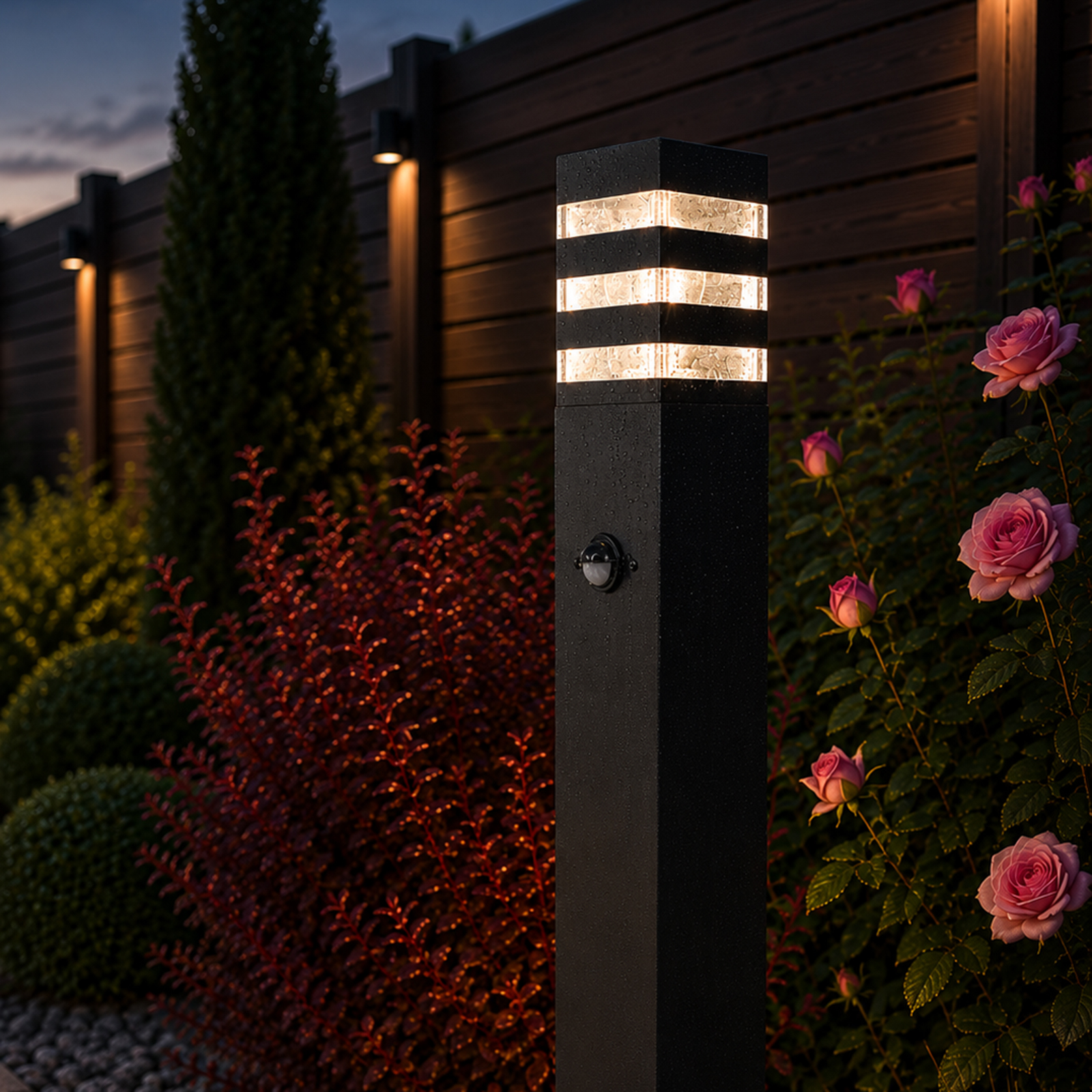 Lampa Ogrodowa Słupek Zewnętrzny Stojący E27 LED Czujnik Ruchu TAXUS 2 60cm LUMILED - druga cecha produktu
