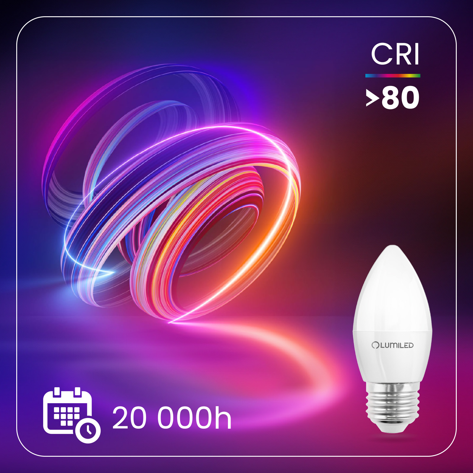 6x Żarówka LED E27 Świeczka B35 2,5W = 25W 249lm 3000K Ciepła 180° LUMILED - druga cecha produktu