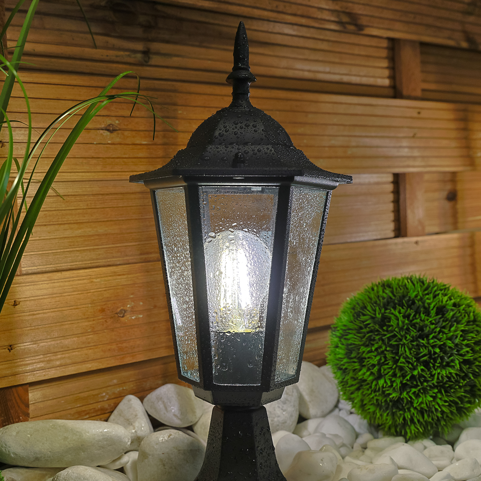Lampa Ogrodowa Zewnętrzna E27 SŁUPEK LATARNIA 39cm Czarna BELLIS LUMILED - trzecia cecha produktu