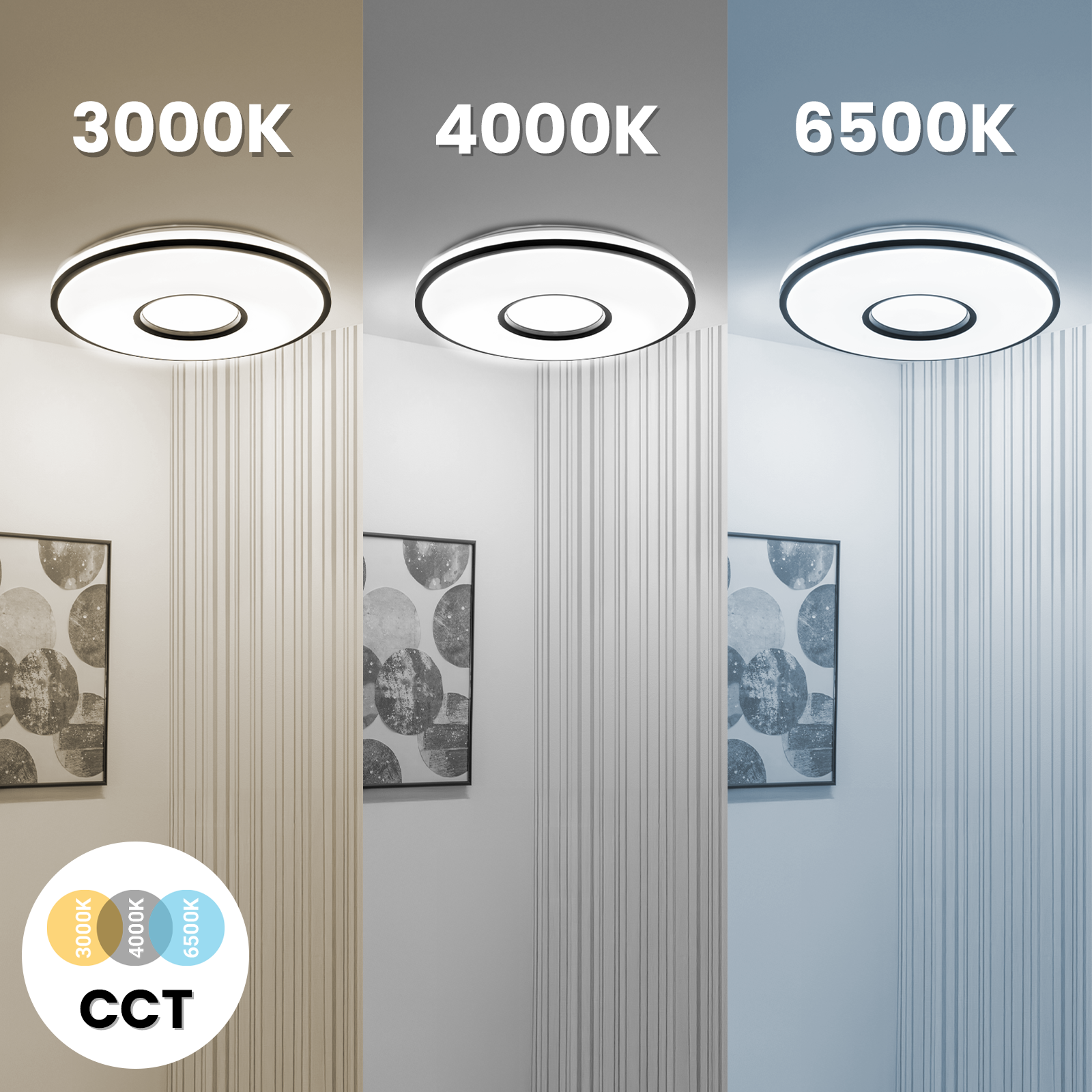 Plafon LED Lampa Sufitowa Natynkowa VERUS 72W CCT Biały Okrągły 50cm + PILOT LUMILED - druga cecha produktu