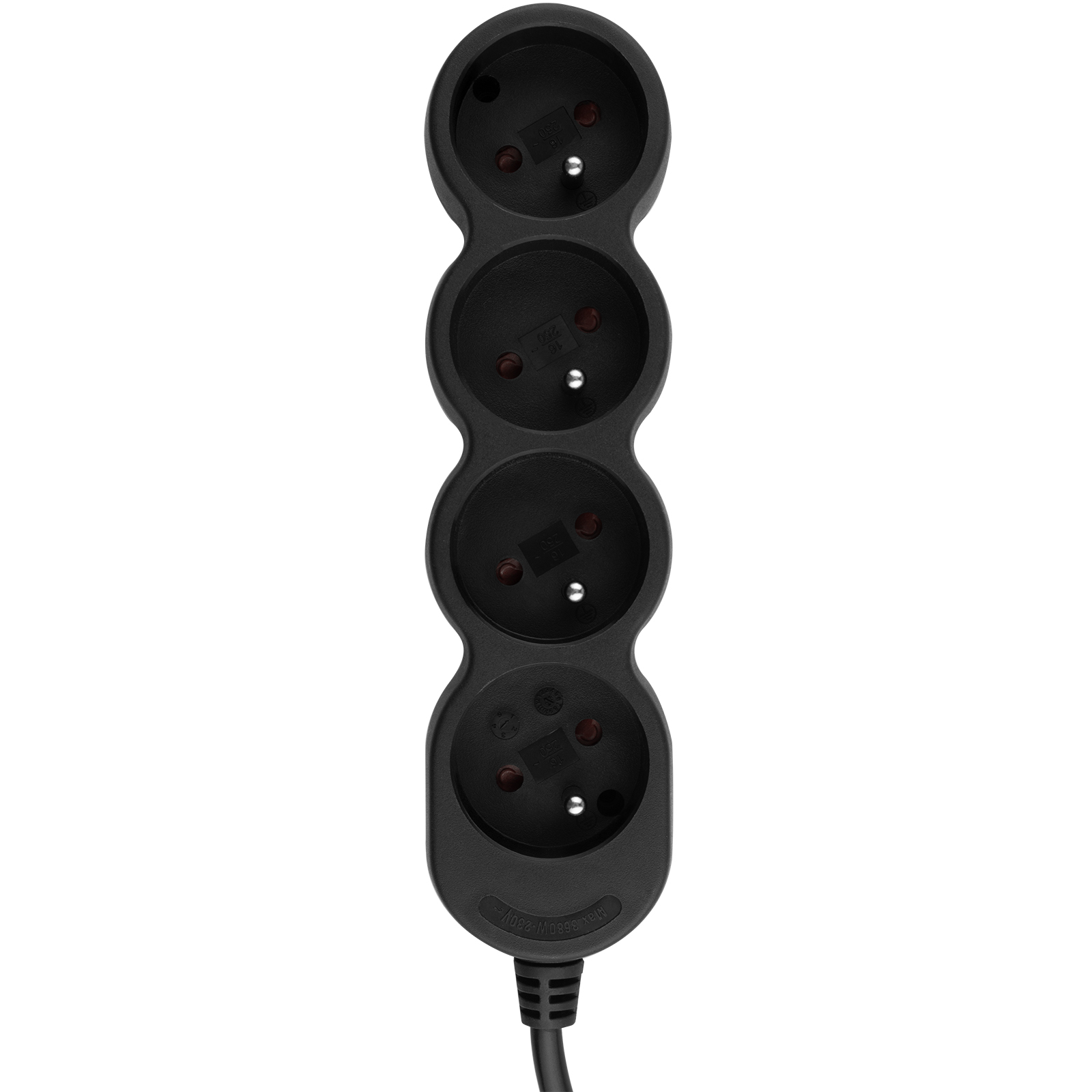 Przedłużacz Sieciowy Kabel z Uziemieniem Listwa Zasilająca 4 Gniazda 3m Czarny Sznur Lendo Lumiled - pierwsza cecha produktu