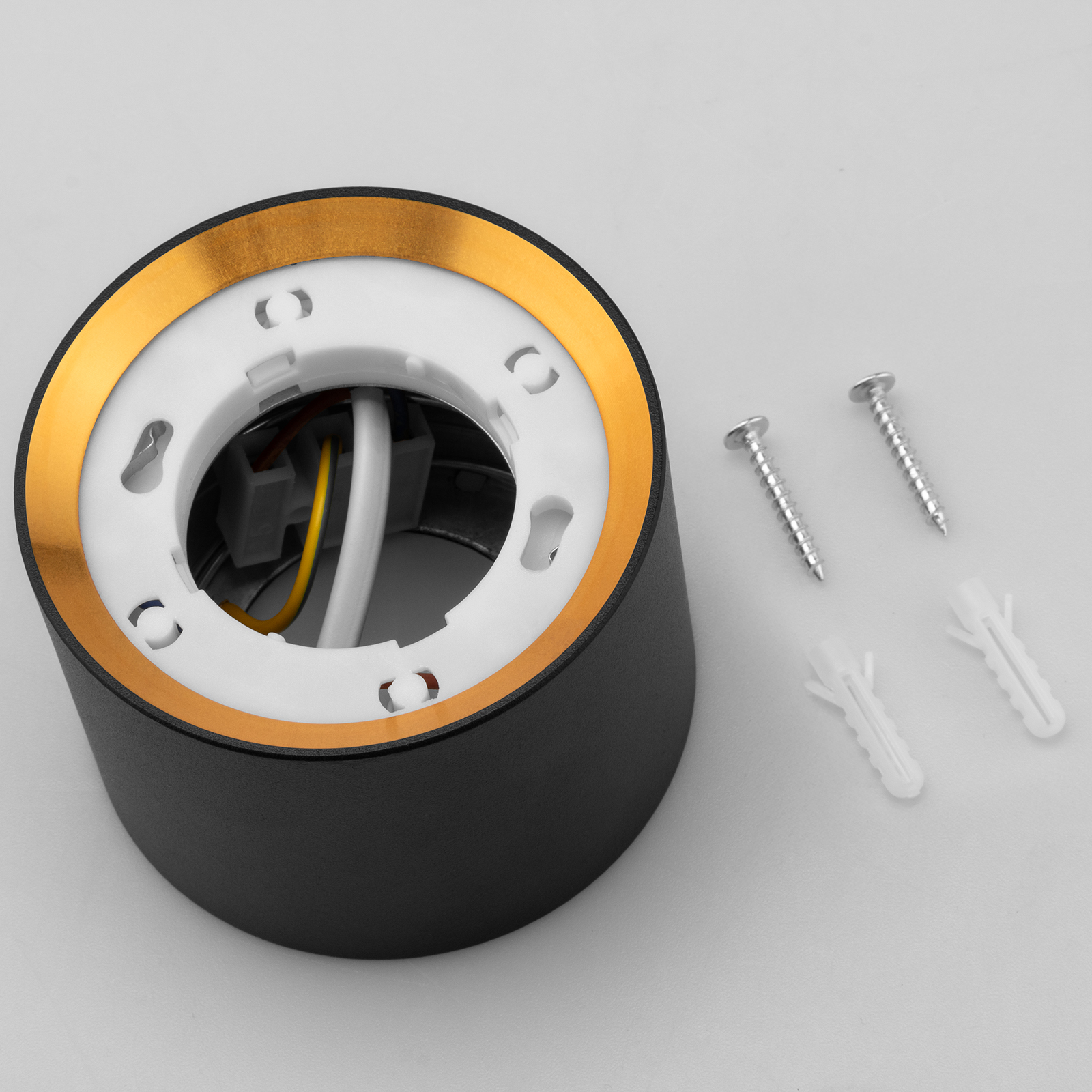 Oprawa HALOGENOWA Natynkowa SUNLA Tuba Gx53 LED Spot Kinkiet Sufitowa Walec Czarno - Złoty LUMILED - skład produktu