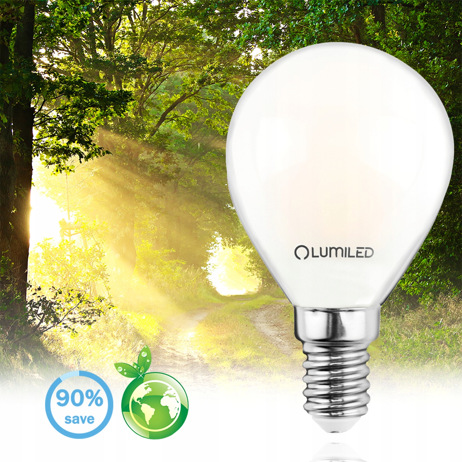 Żarówka LED E14 Kulka P45 7W = 60W 806lm 4000K Neutralna 360° FILAMENT LUMILED - pierwsza cecha produktu