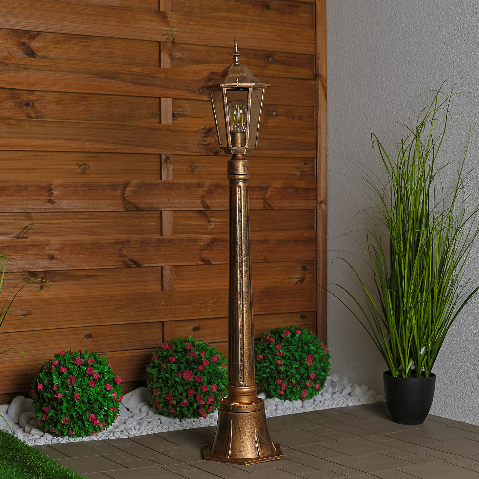 Lampa Ogrodowa Zewnętrzny E27 Niski SŁUPEK LATARNIA 110cm Patyna BELLIS LUMILED - trzecia cecha produktu