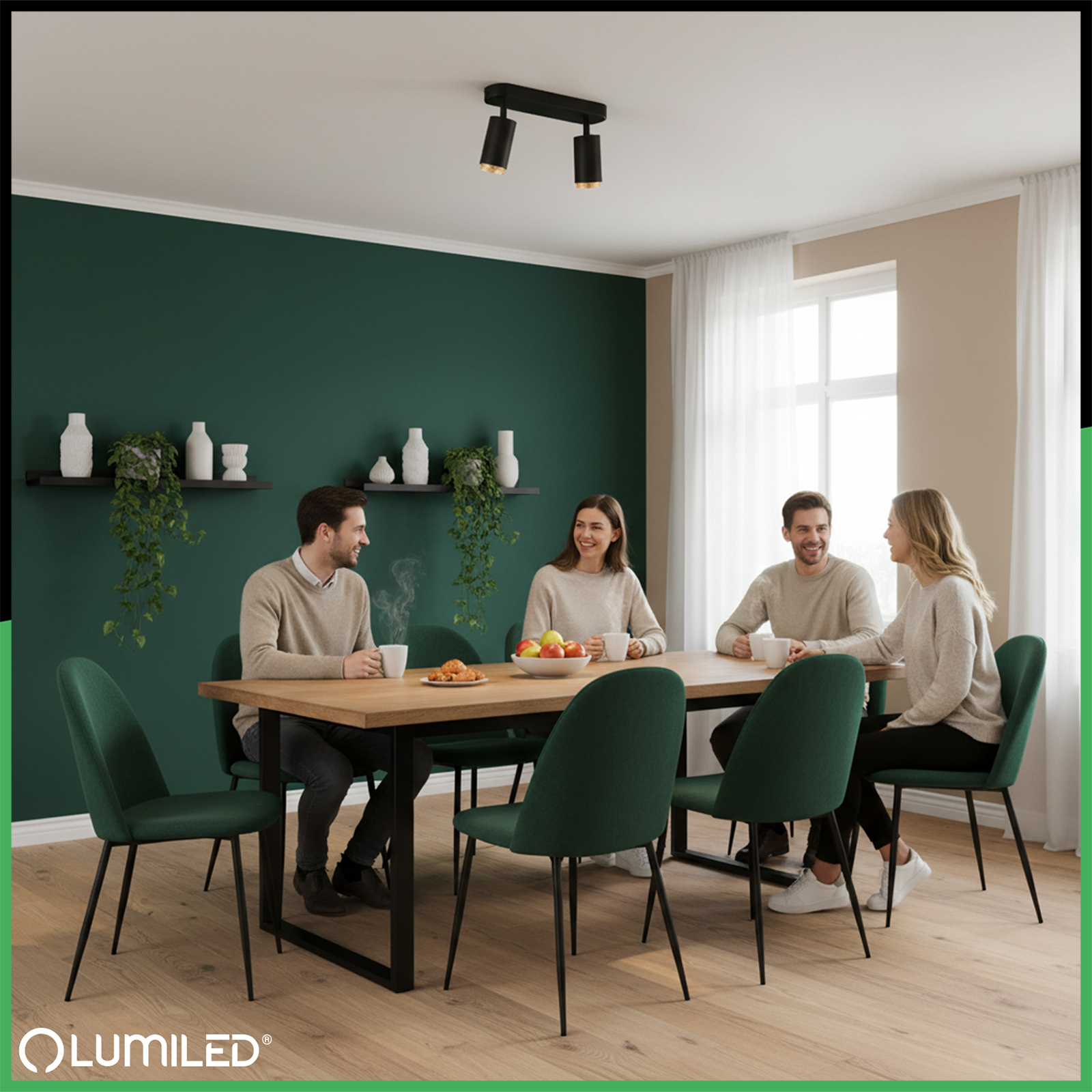 Lampa Sufitowa Reflektor LED 2x GU10 Tuba Spot ELIGIS Czarny LUMILED - obszar zastosowań