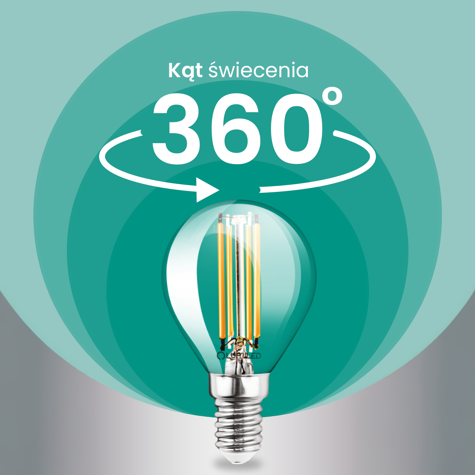 Żarówka LED E14 Kulka P45 2,2W 470lm = 40W 2700K Ciepła 360° Filament KLASA A LUMILED - druga cecha produktu