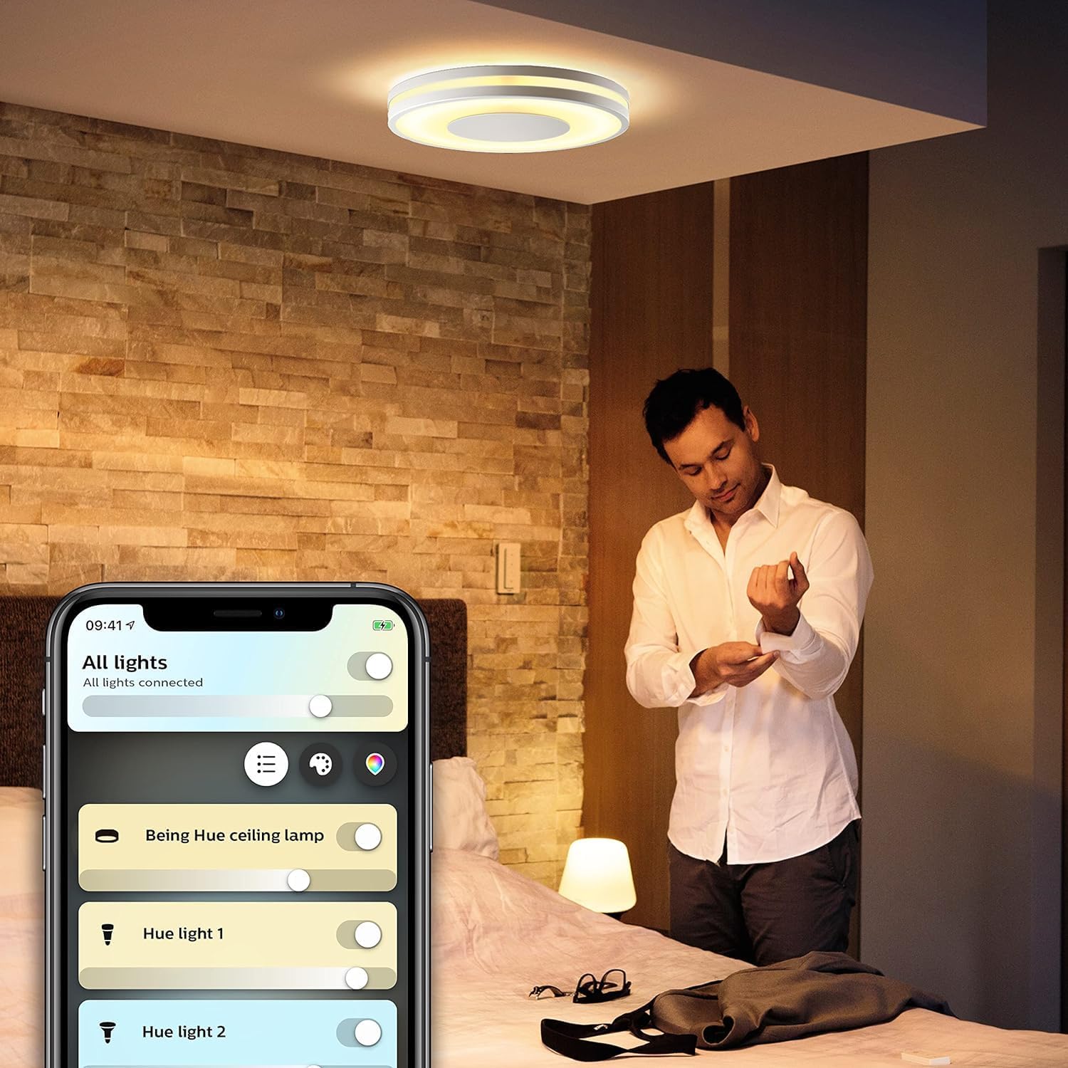 Plafon LED Lampa Sufitowa Natynkowa 22.5W 2500lm IP20 White Ambiance TW Biała 34.8cm Inteligentna SMART Zigbee Bluetooth Being Philips HUE - pierwsza cecha produktu