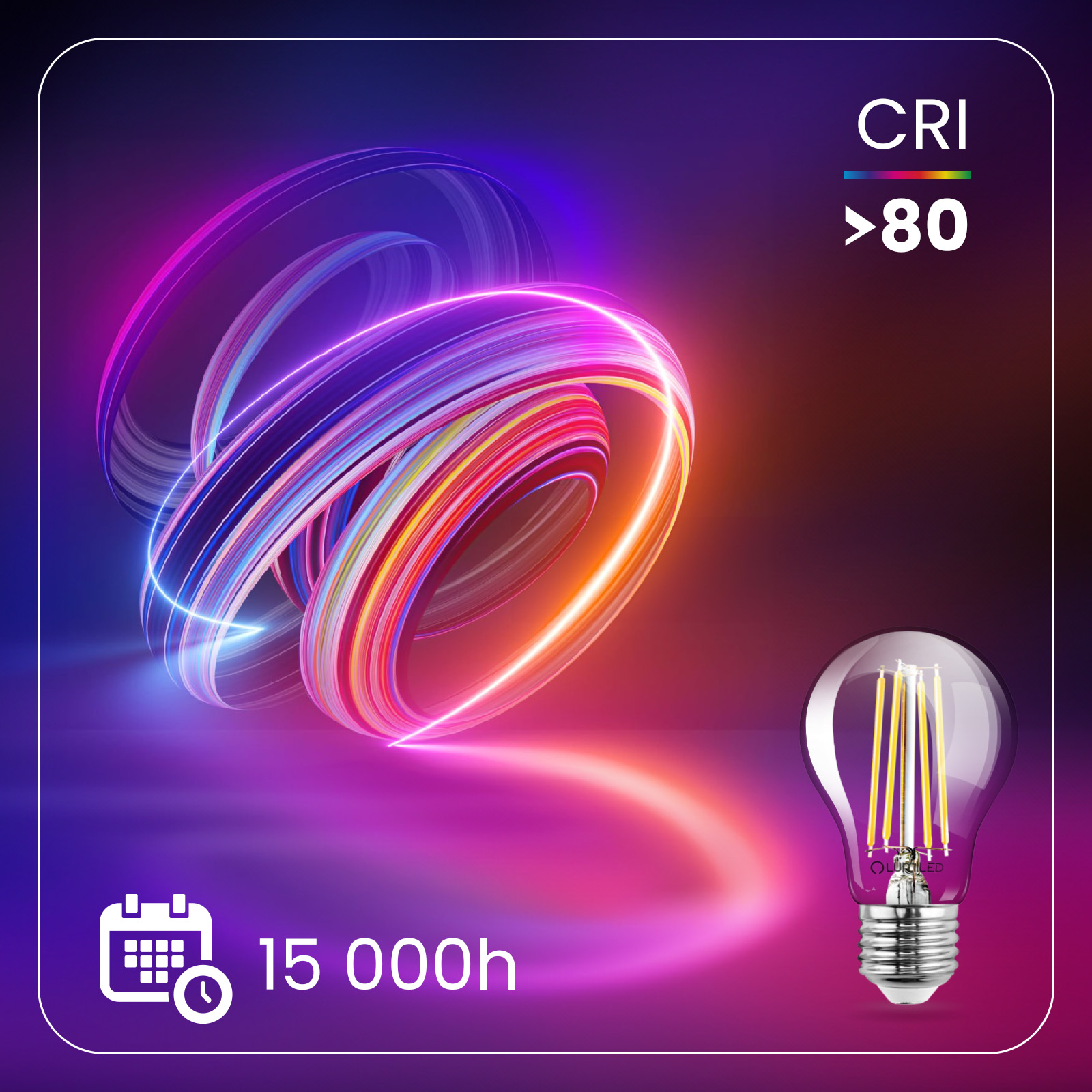6x Żarówka LED E27 A60 4W = 40W 470lm 4000K Neutralna 360° FILAMENT LUMILED - druga cecha produktu