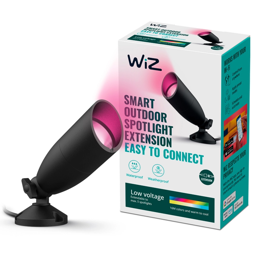 Reflektor Ogrodowy LED Wbijany Lampa 4W 270lm 2700-5000K RGB + TW Czarna Inteligentna SMART WiFi Bluetooth Aplikacja WiZ - główne zdjęcie produktu
