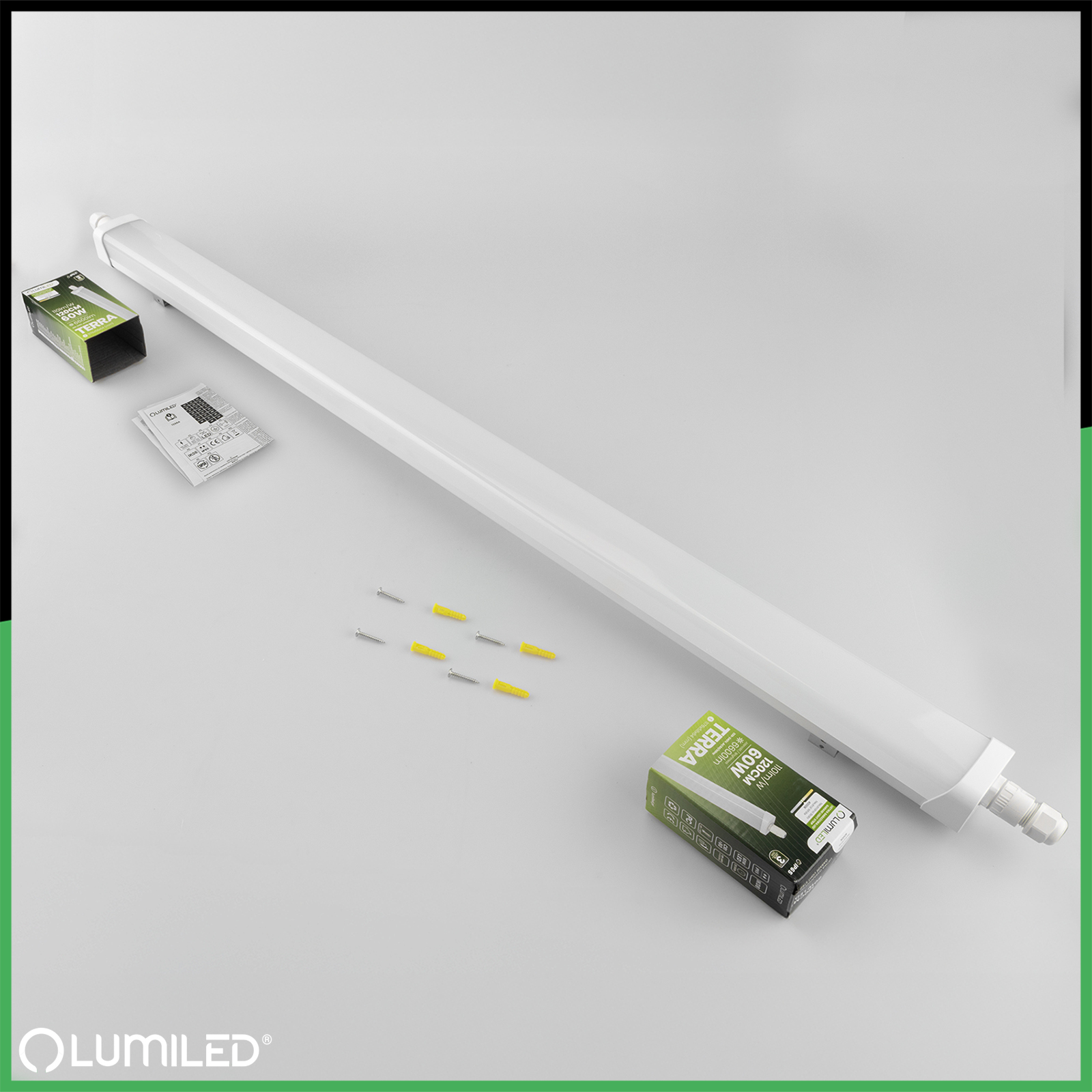 Oprawa Hermetyczna LED Warsztatowa Lampa 120cm do Garażu 60W 4000K Wodoszczelna TERRA LUMILED - skład produktu