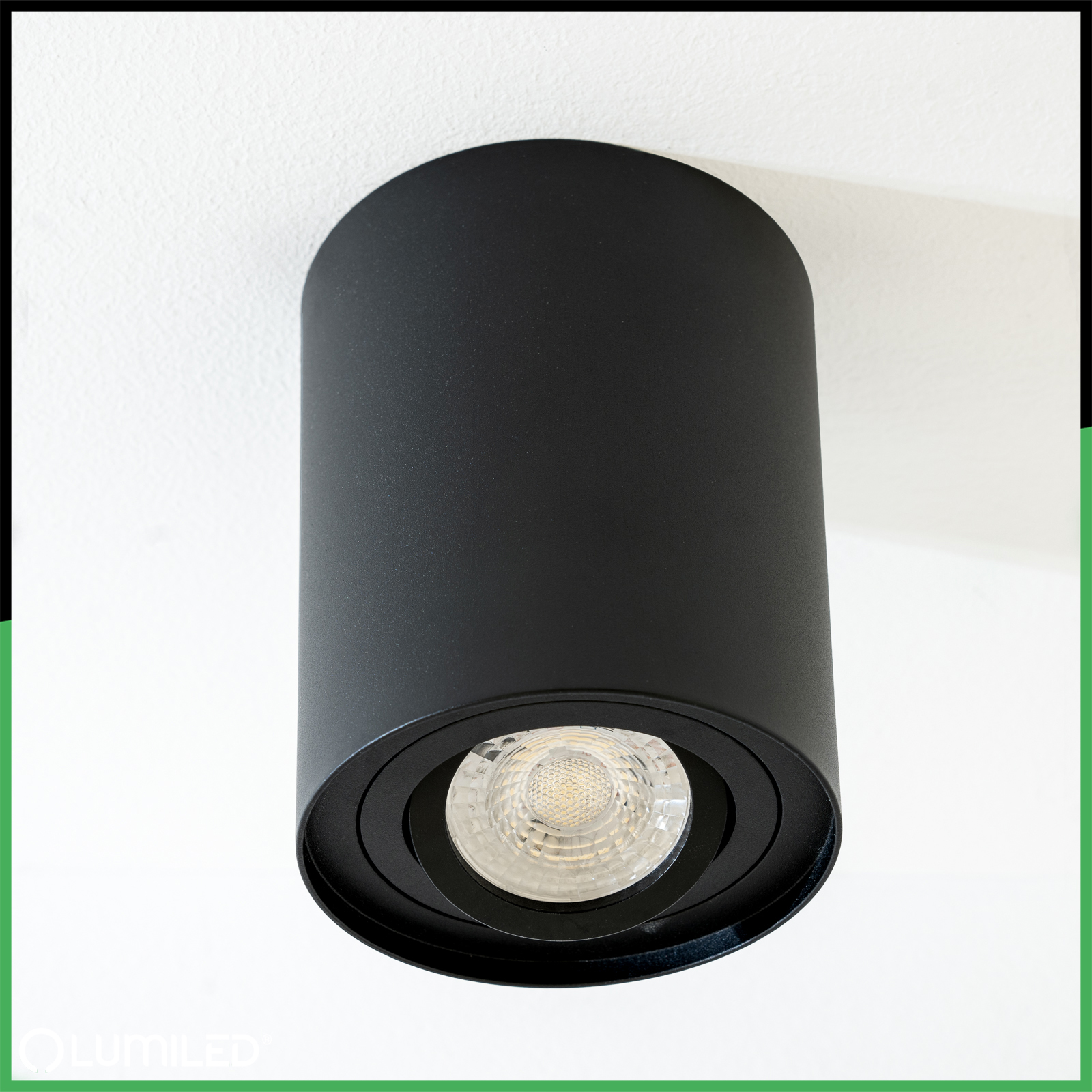 Oprawa Natynkowa HALOGENOWA Spot Tuba Ruchoma GU10 Okrągła Czarna 125mm AMAT-XL LUMILED - pierwsza cecha produktu