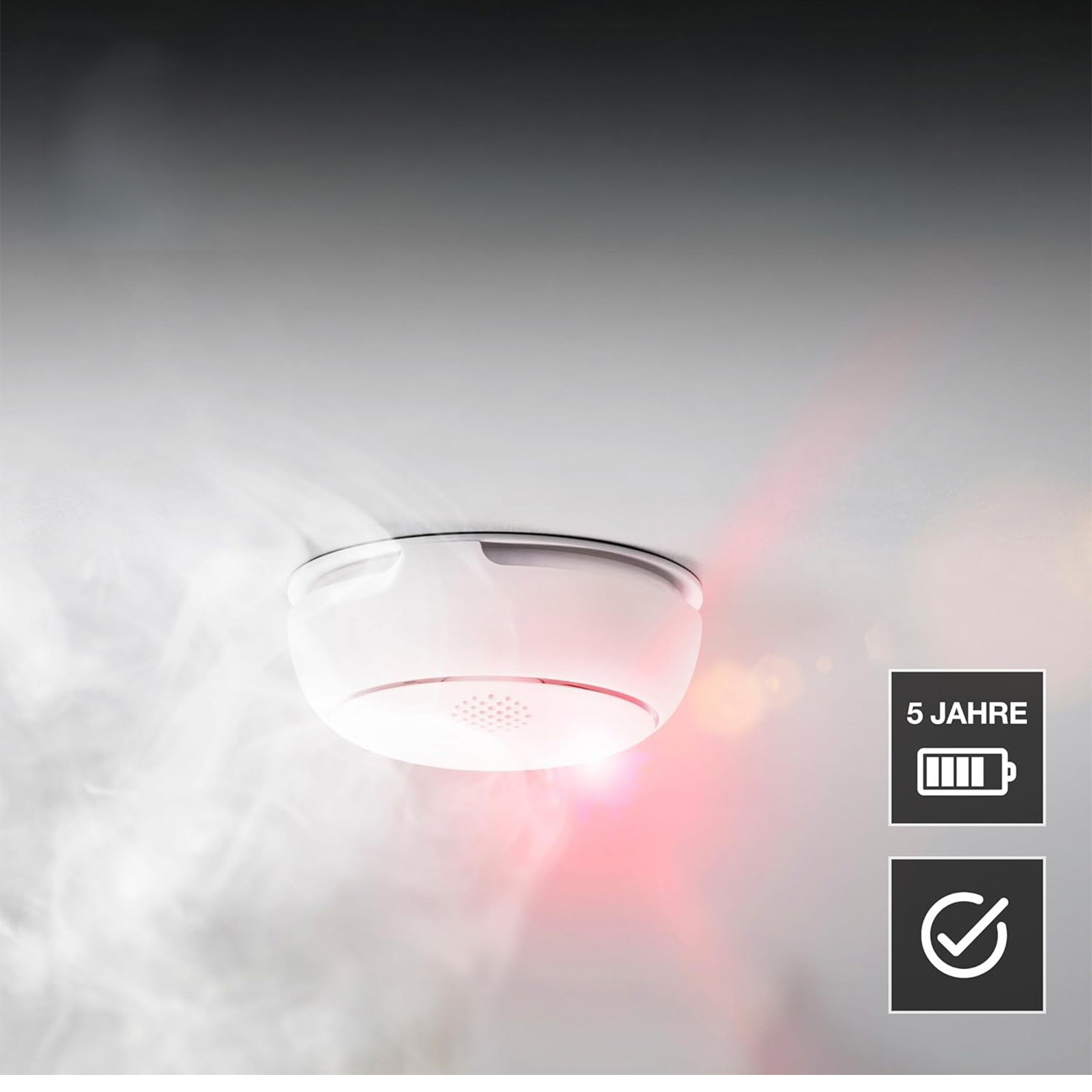 Czujnik Detektor Dymu Bezprzewodowy Alarm 85dB Biały Osram SMART WiFi - trzecia cecha produktu