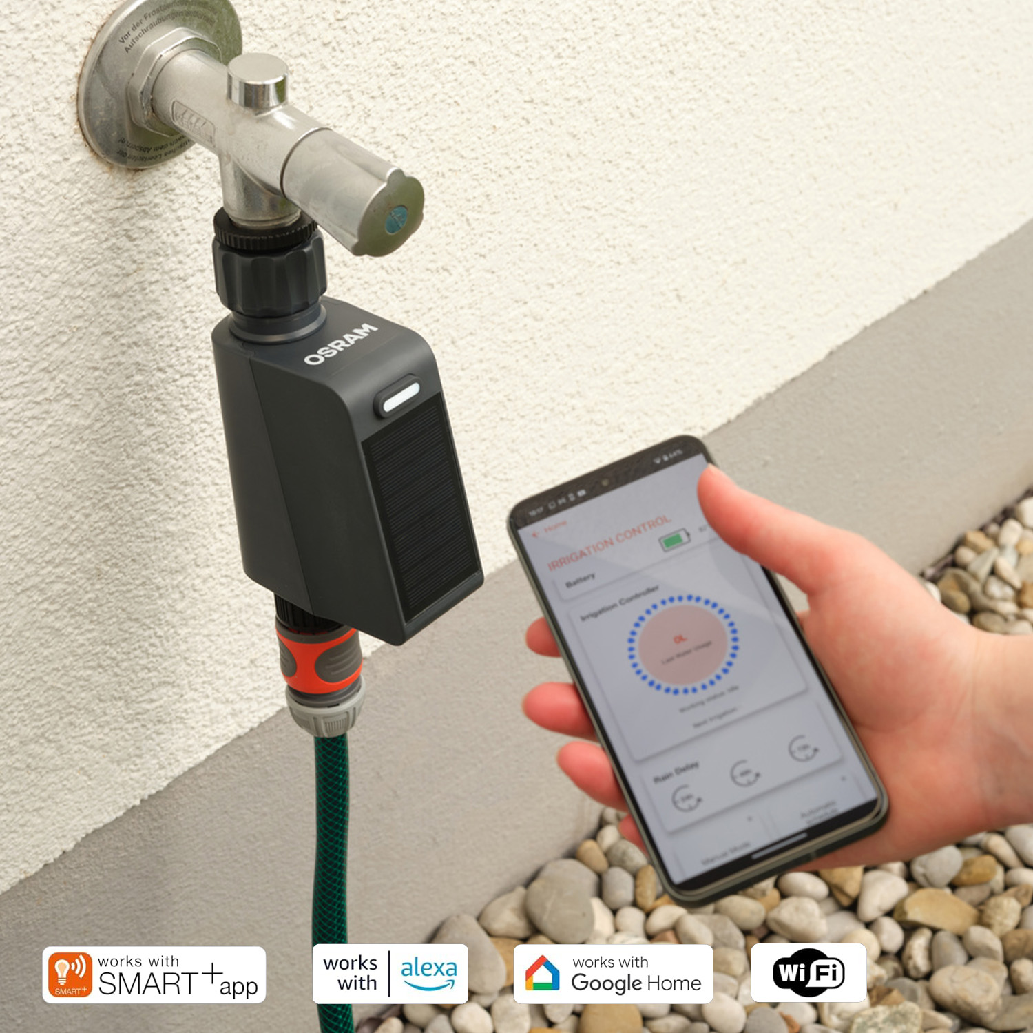 Sterownik Zawór do Węża ogrodowego Solarny Sterowanie Nawadnianiem Osram SMART WiFi - pierwsza cecha produktu