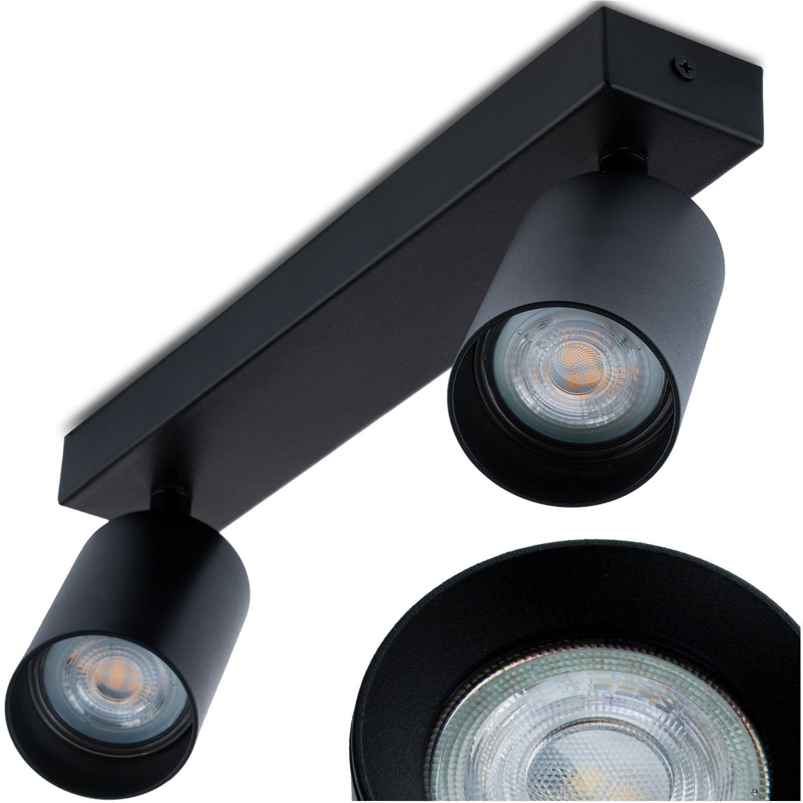 Lampa Sufitowa Plafon SPOT TUBA Reflektor Oprawa Halogenowa Skośna 2x GU10 TABULA LUMILED - główne zdjęcie produktu