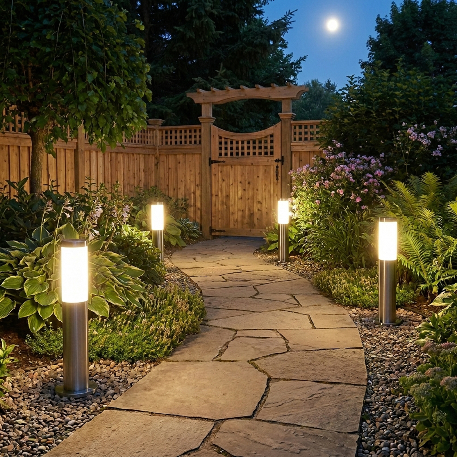 Lampa Ogrodowa Zewnętrzna E27 INOX SŁUPEK 45cm Lilium LUMILED - obszar zastosowań