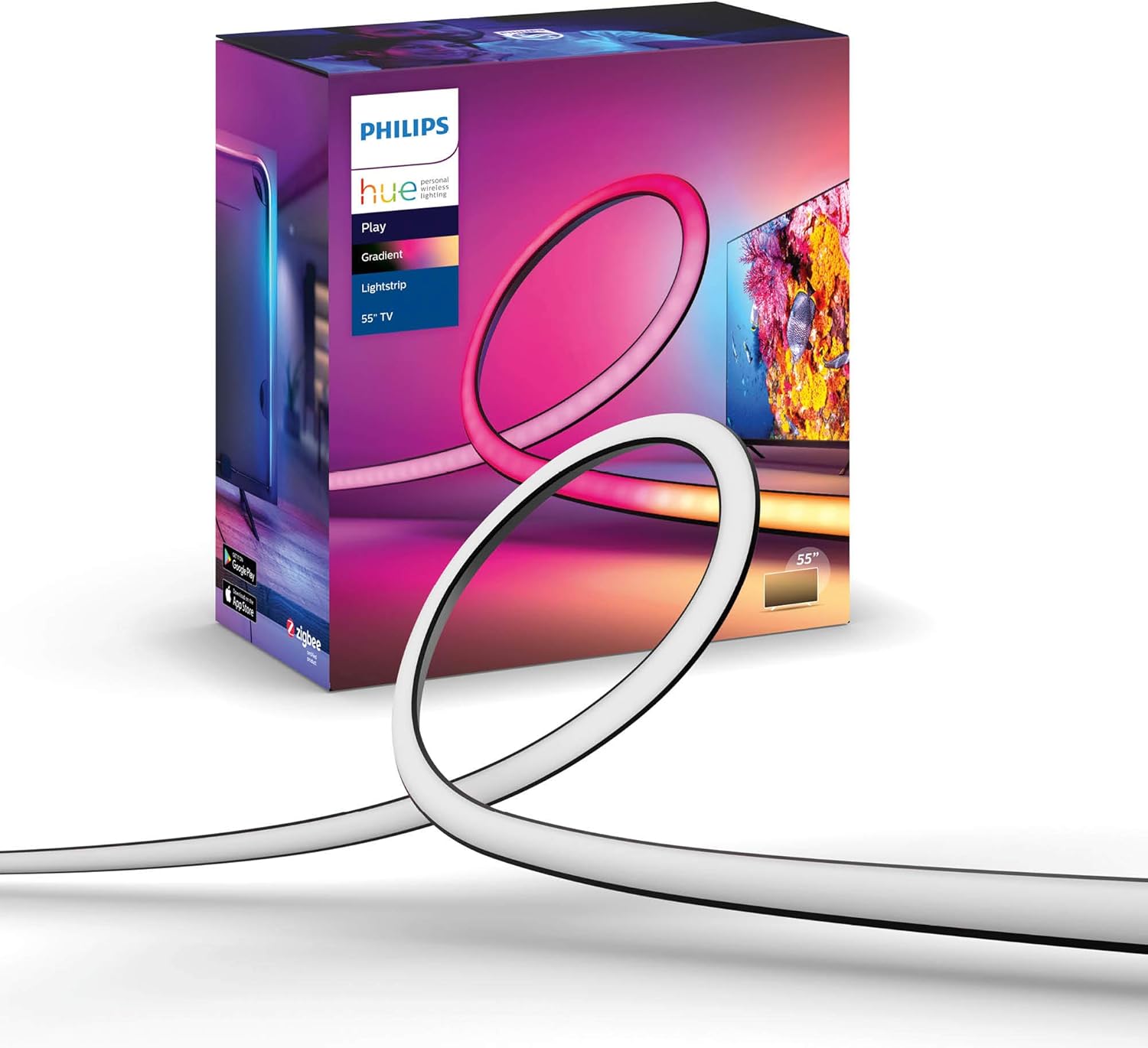 Taśma LED Pasek na Telewizor TV 75" Gradient 20W 1100lm IP20 White and Color Ambiance RGB + TW Inteligentna SMART Zigbee Bluetooth Gradient TV Strip Philips HUE - główne zdjęcie produktu