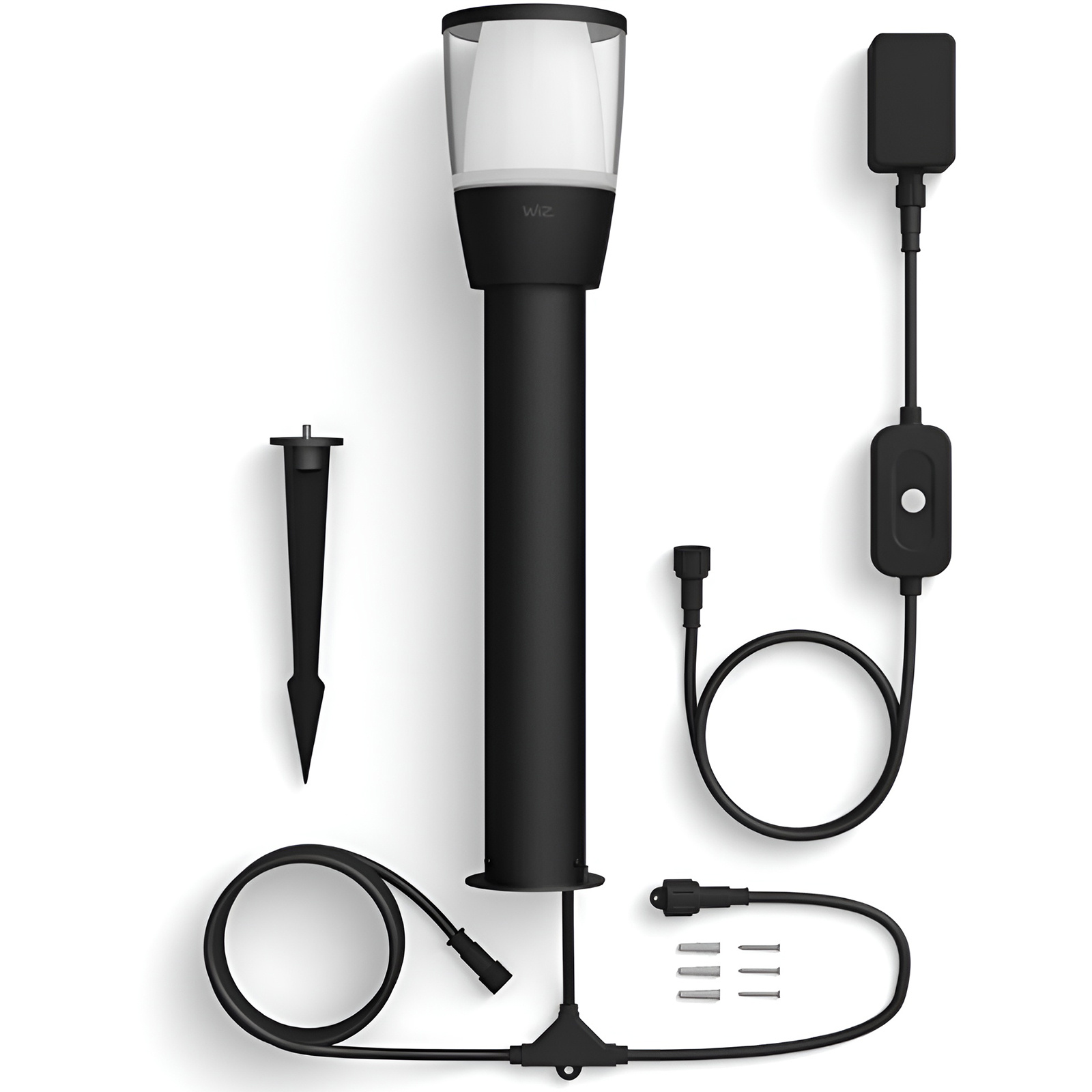 Lampa Ogrodowa Zewnętrzna LED SŁUPEK 50cm 4.8W 320lm 2700-5000K RGB + TW Czarna Okrągła Inteligentna SMART WiFi Bluetooth Aplikacja Elipas WiZ - skład produktu