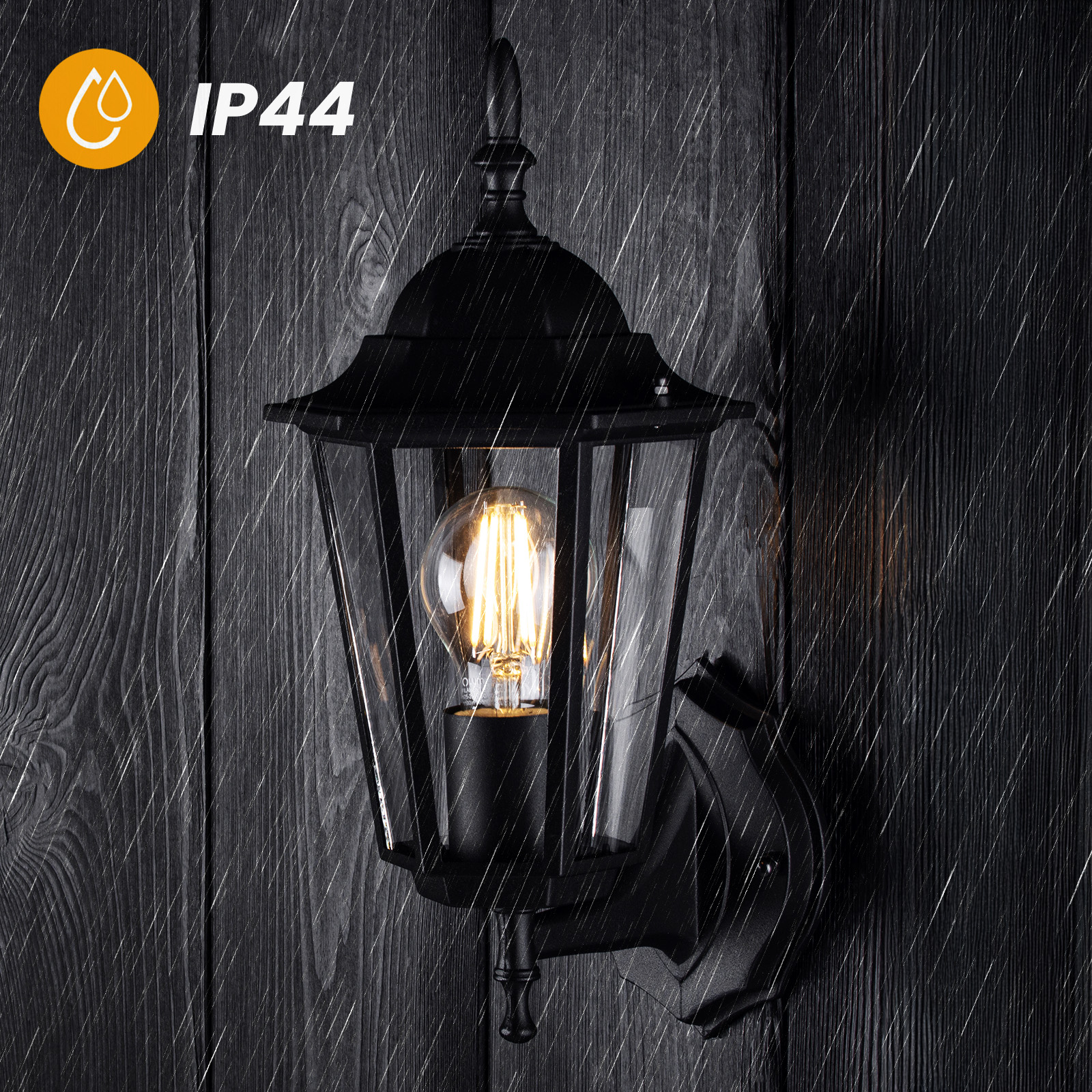 Kinkiet Ogrodowy Elewacyjny Zewnętrzny E27 LATARNIA do GÓRY Czarna BELLIS LUMILED - pierwsza cecha produktu