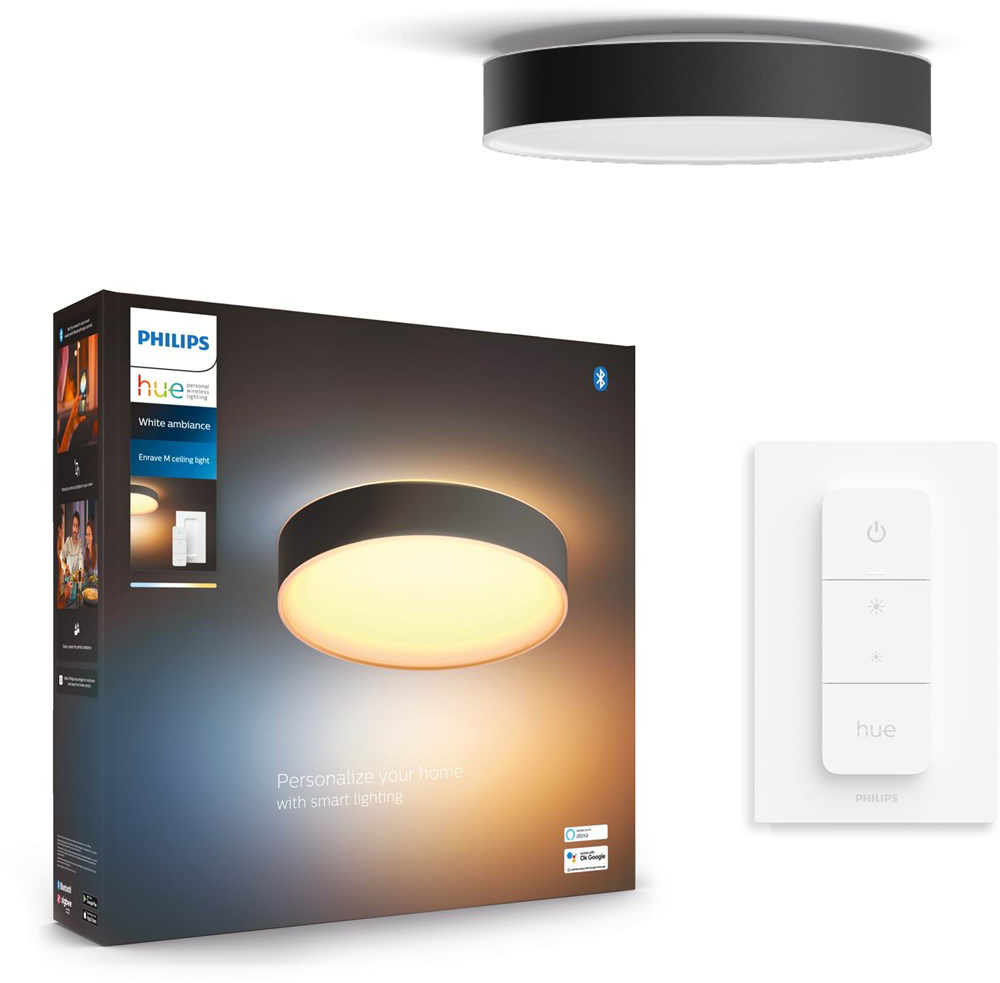Plafon LED Lampa Sufitowa Natynkowa 19.2W 2450lm IP20 White Ambiance TW Czarna 38cm Inteligentna SMART Zigbee Bluetooth Enrave Philips HUE - główne zdjęcie produktu