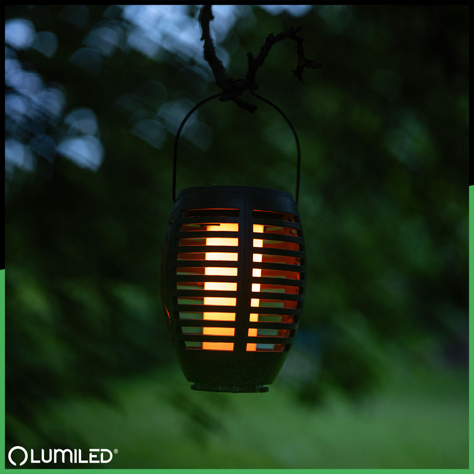 Lampa Solarna Ogrodowa LED Wisząca LATARENKA IGNIS Płomień IP44 1800K LUMILED - trzecia cecha produktu