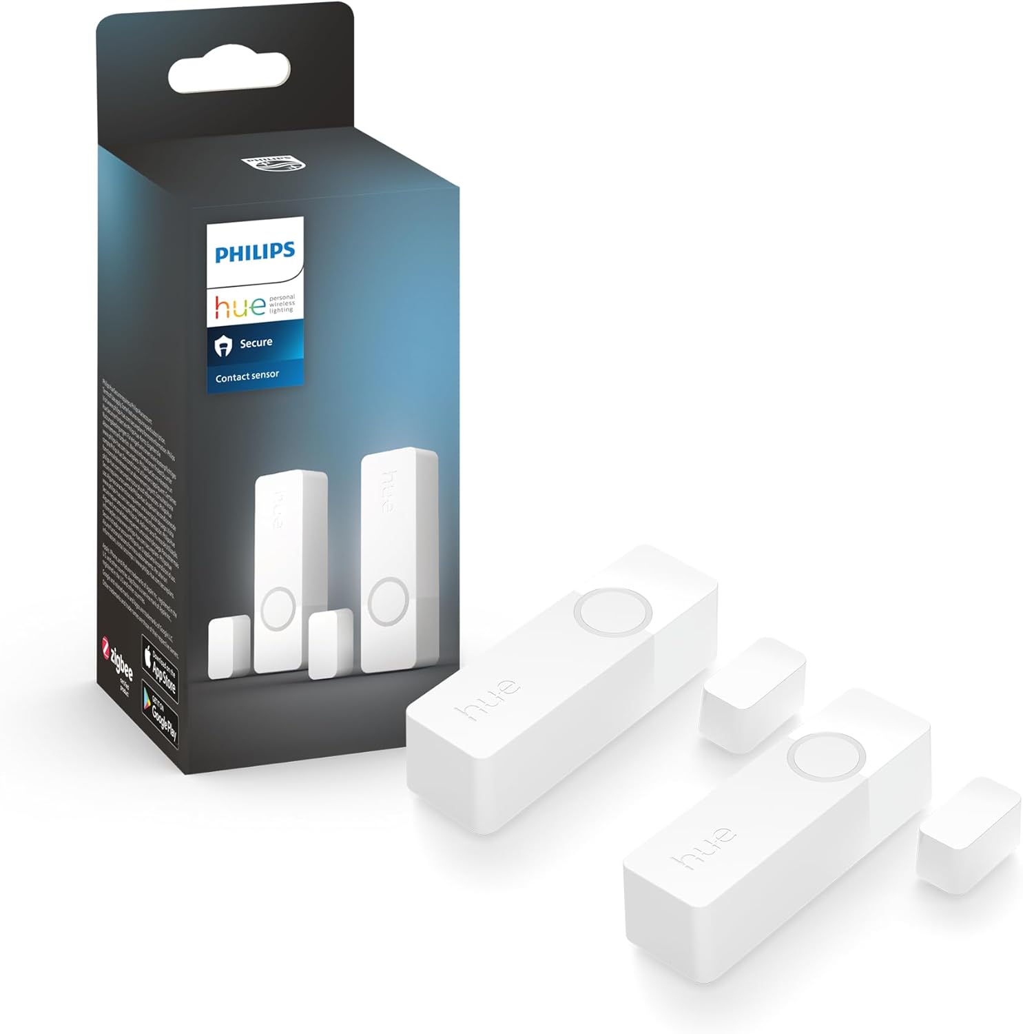 Inteligentny Czujnik Kontaktu do Okien i Drzwi Biały Bateryjny SMART Zigbee Contact Sensor Secure Philips HUE 2 szt. - główne zdjęcie produktu