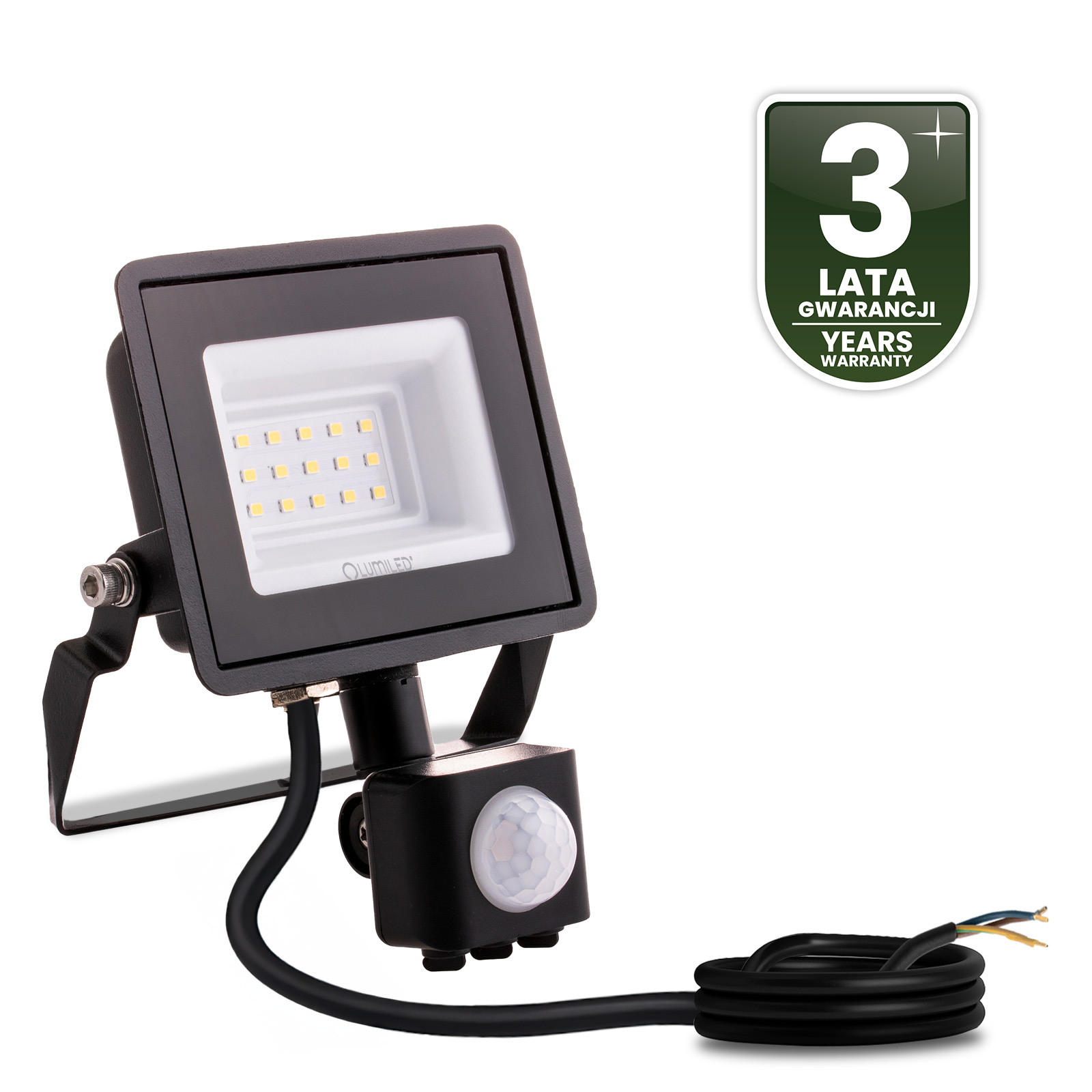 Naświetlacz LED ZUNA2 10W 900lm 4000K IP44 Czarny Czujnik Ruchu LUMILED - czwarta cecha produktu