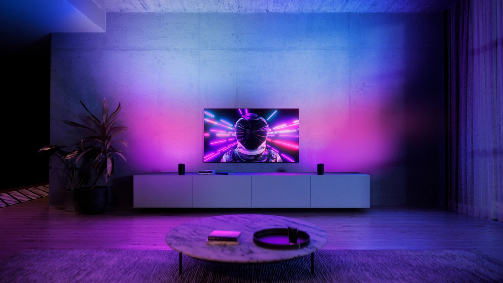 Lampka Biurkowa LED do Podświetlania Ścian 1035lm IP20 White and Color Ambiance RGB + TW Czarna Inteligentna SMART Zigbee Bluetooth Indoor Table Lamp Play Wall Washer Philips HUE - druga cecha produktu