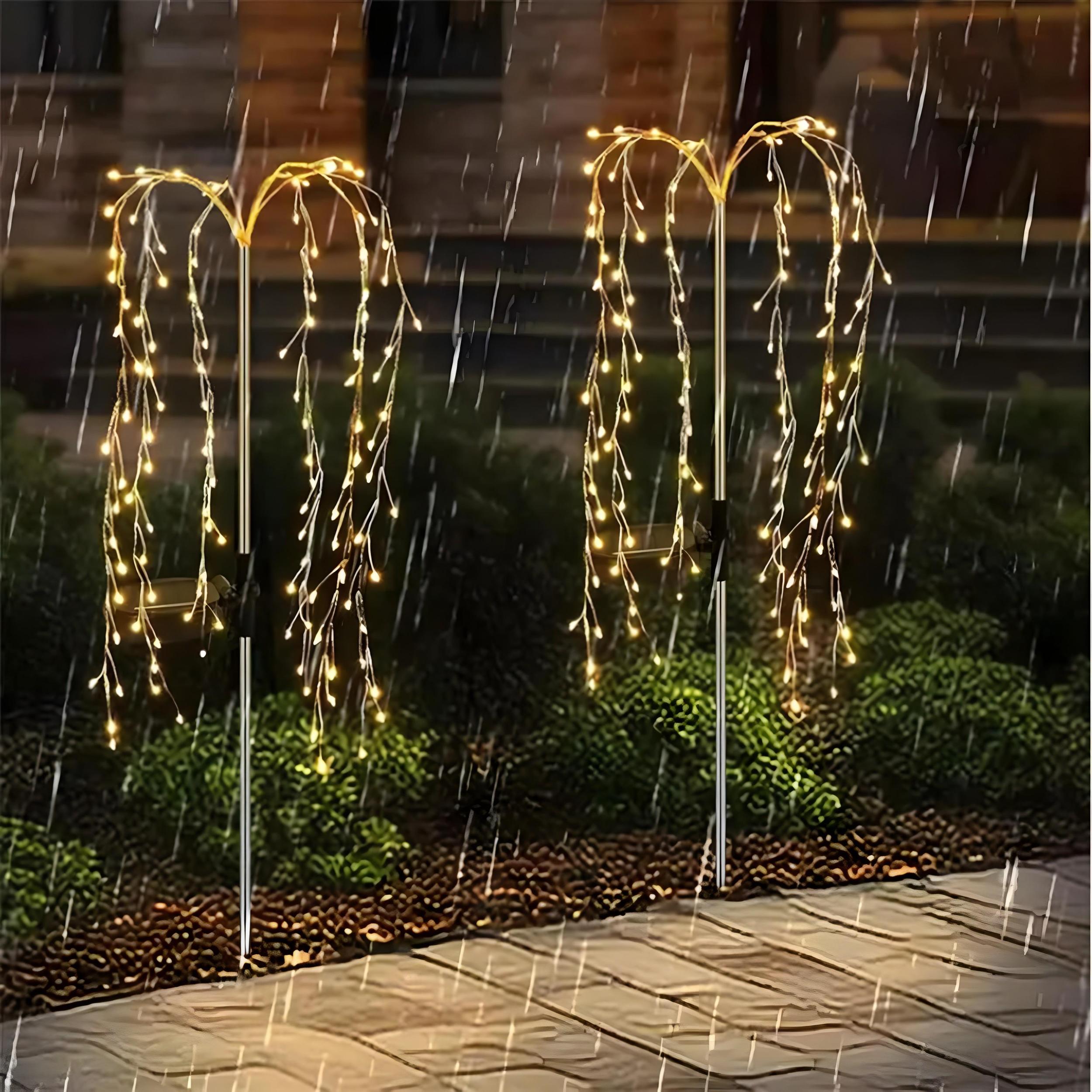 Lampa Solarna Ogrodowa LED ADONIS 2700K Wbijana Dekoracyjna Drzewko Efekt Wodospadu LUMILED - trzecia cecha produktu