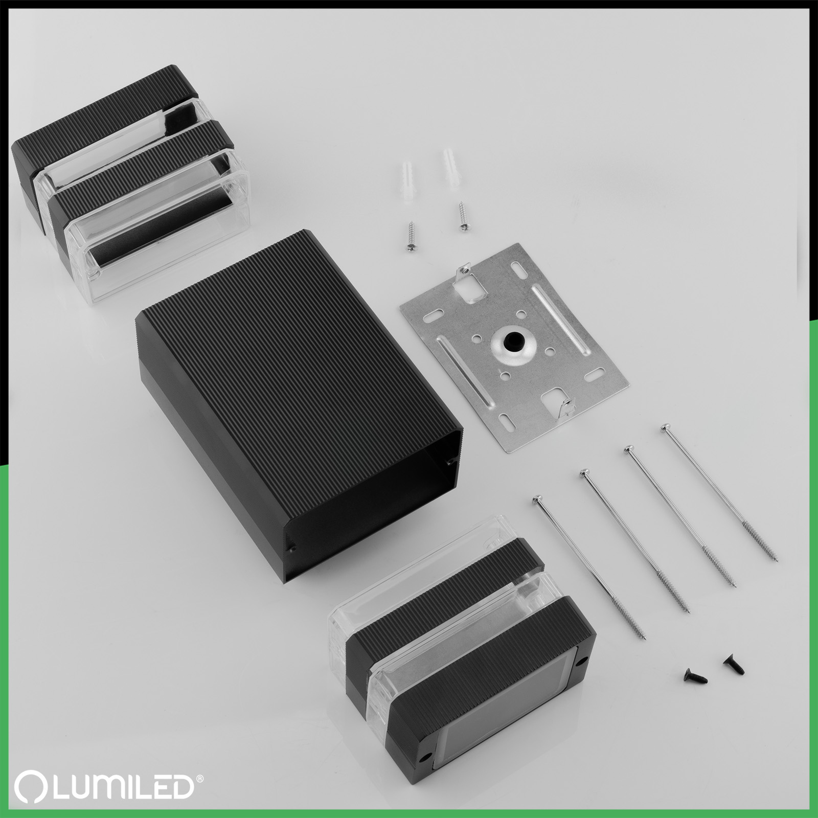 Lampa Ogrodowa Kinkiet Elewacyjny góra dół GU10 Czarny Aluminium HEDERA LUMILED - skład produktu