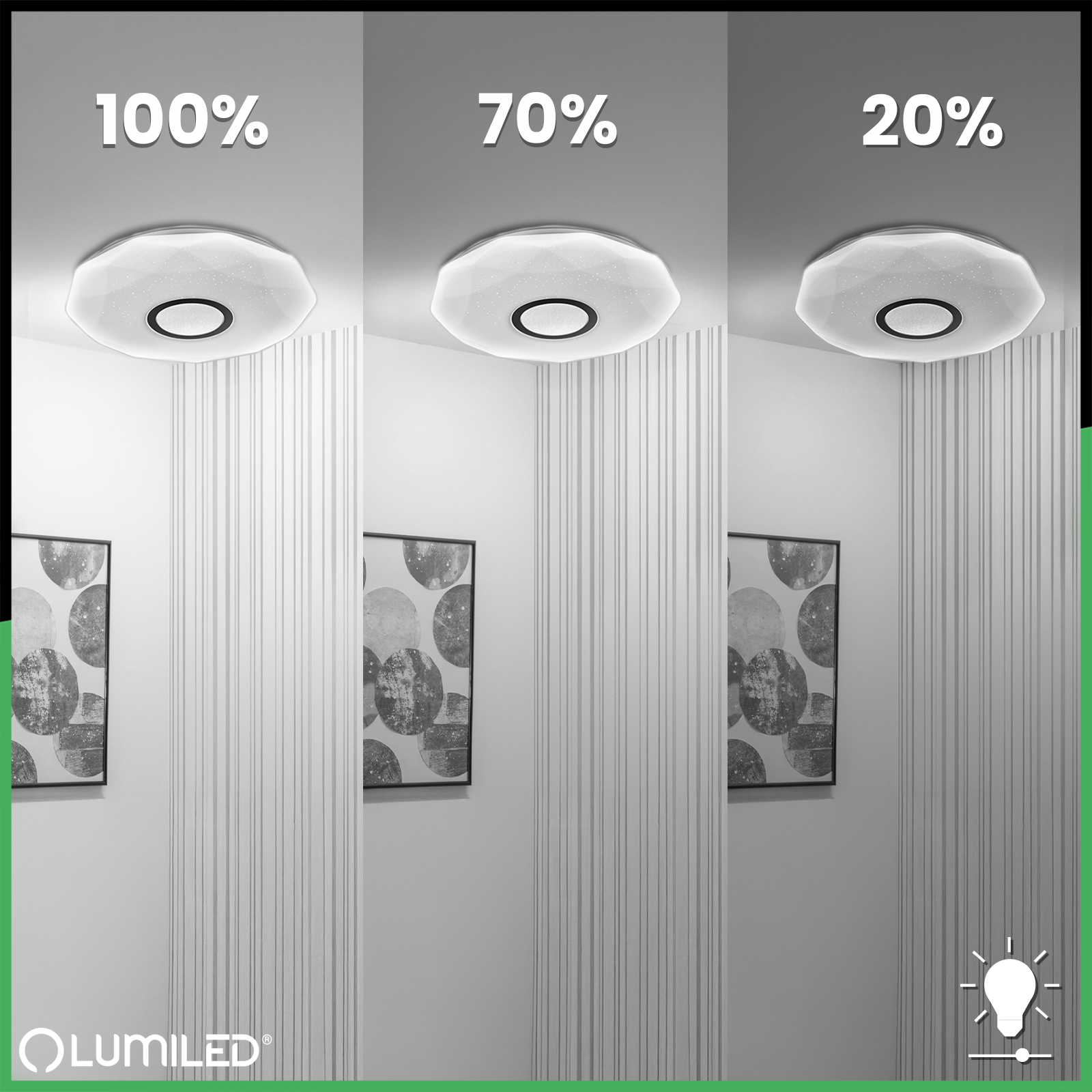 Plafon LED Lampa Sufitowa Natynkowa WESTA 72W CCT Biały Okrągły 50cm + PILOT LUMILED - pierwsza cecha produktu