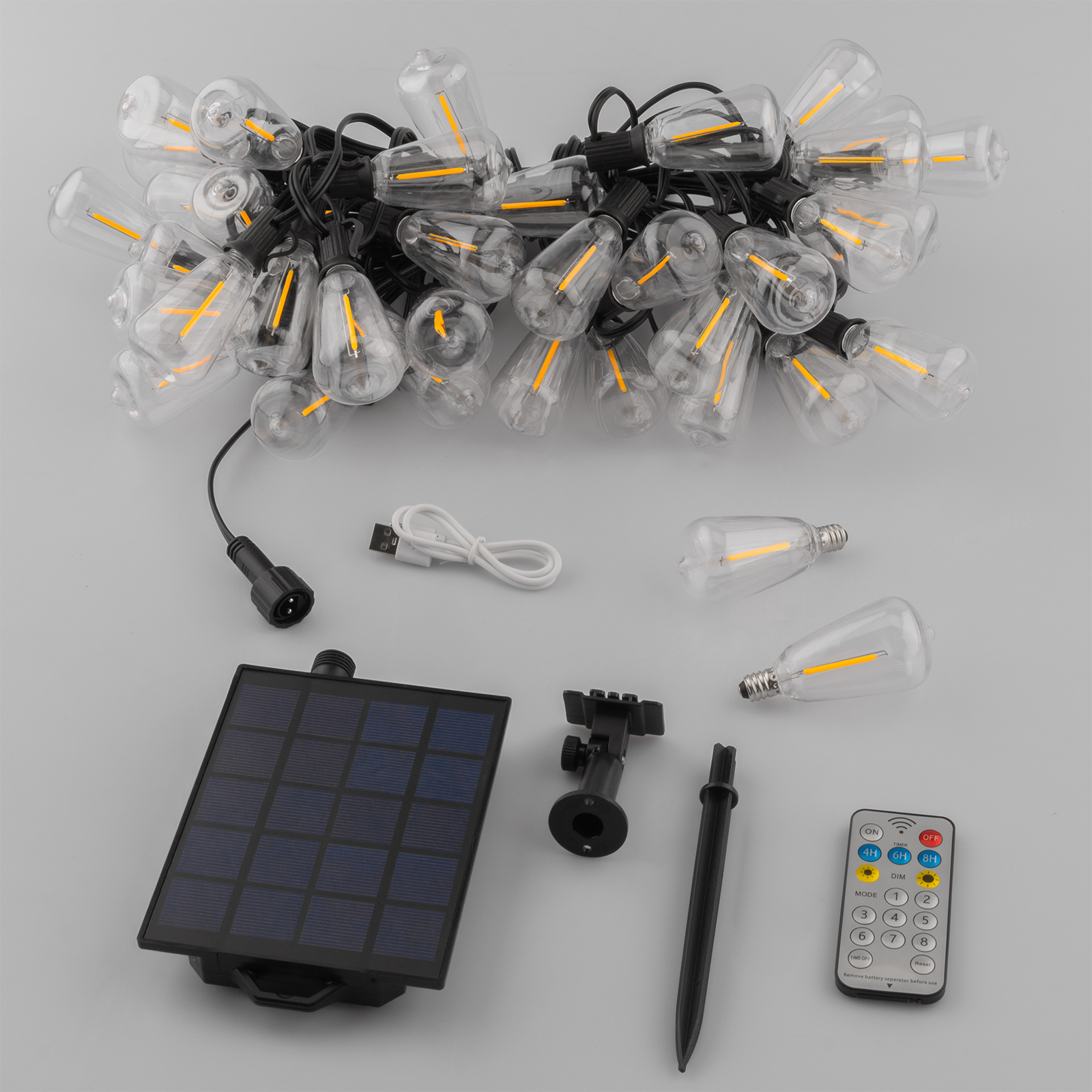 Girlanda Solarna Ogrodowa 40x LED Ozdobne Żarówki 14,5m 2700K Ciepła + Pilot PYRIS LUMILED - skład produktu