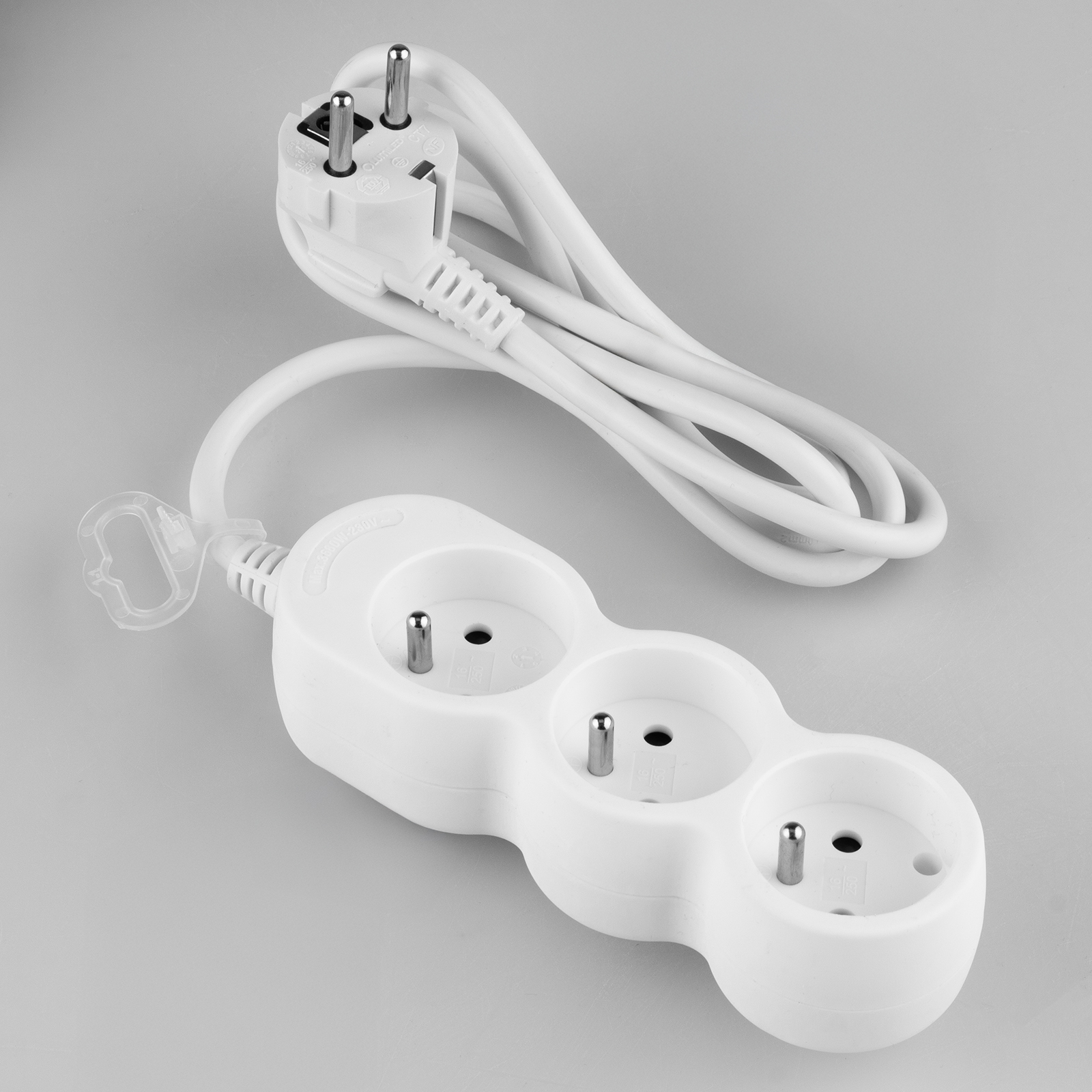 Przedłużacz Sieciowy Kabel z Uziemieniem Listwa Zasilająca 3 Gniazda 1.5m Biały Sznur Lendo Lumiled - skład produktu
